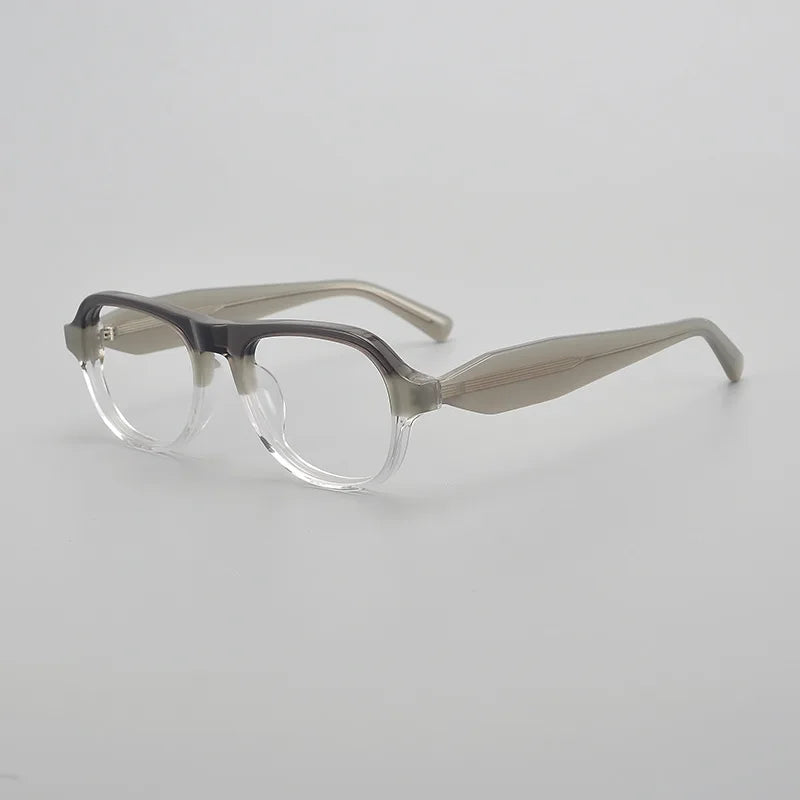 Stylish Black Unisex Acetate Eyeglasses - Oval Full Rim Frame with Brow Line Design 95001 | Perfect for Work, Reading & Fashion Accessories