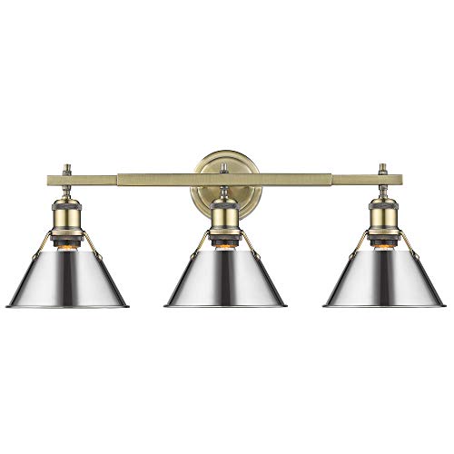 Aged Brass with Chrome Shade