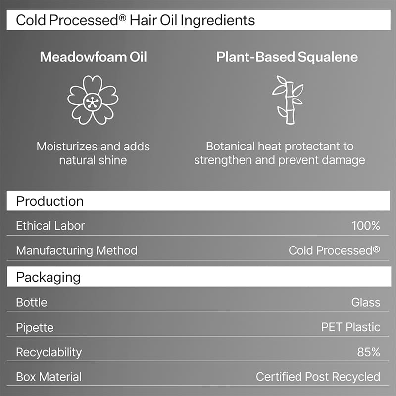 Act+Acre Cold Processed Hair Oil for Dry & Damaged Hair - Natural Scalp Treatment & Hair Growth Serum - Perfect for Daily Hydration & Styling