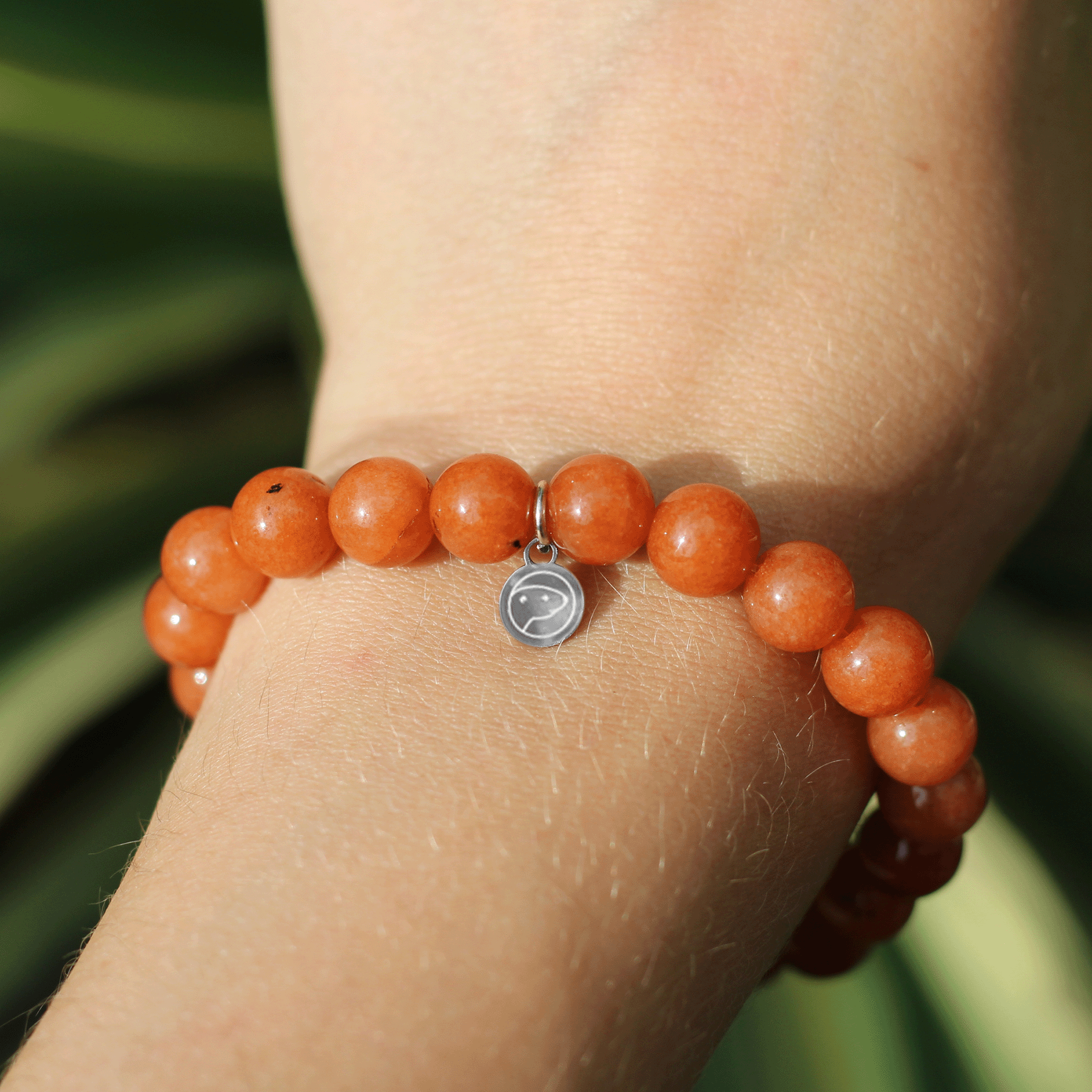 Orange Aventurine Healing Stone Bracelet for Women - Natural Gemstone Beaded Wristband for Stress Relief, Luck & Positive Energy | Perfect for Meditation, Yoga & Spiritual Gifts
