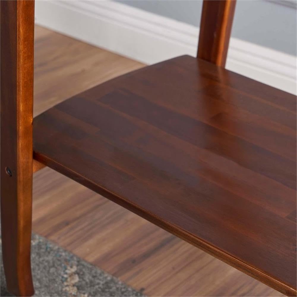 Noble House Cadman Acacia Wood Bar Cart - Indoor Rolling Drink Trolley in Rich Mahogany Finish | Perfect for Home Bar, Living Room, and Party Serving