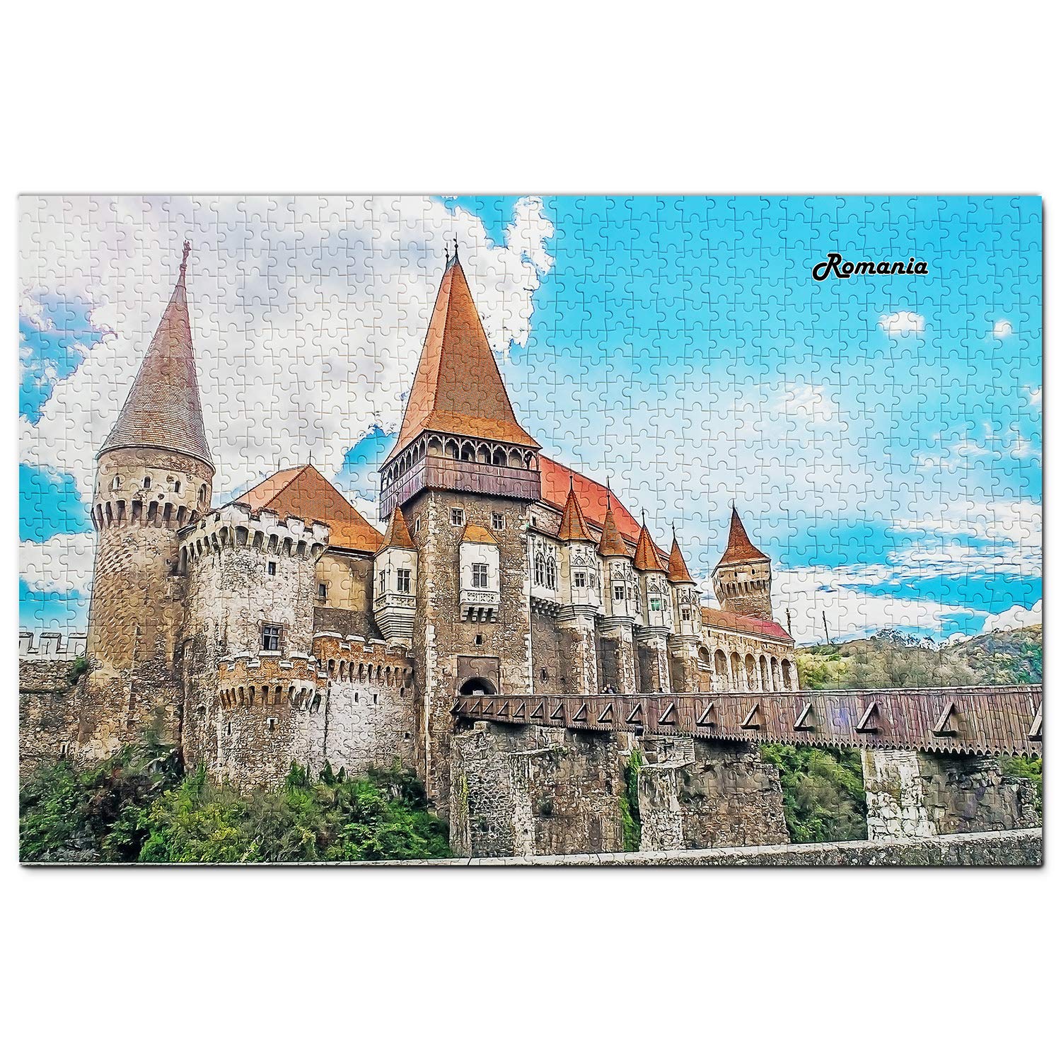 1000-Piece Hunyad Castle Transylvania Jigsaw Puzzle | Wooden Travel Souvenir from Romania | Perfect for Home Decor, Puzzle Enthusiasts & Romania Travel Lovers