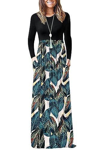 2-ls Black Leaf Print