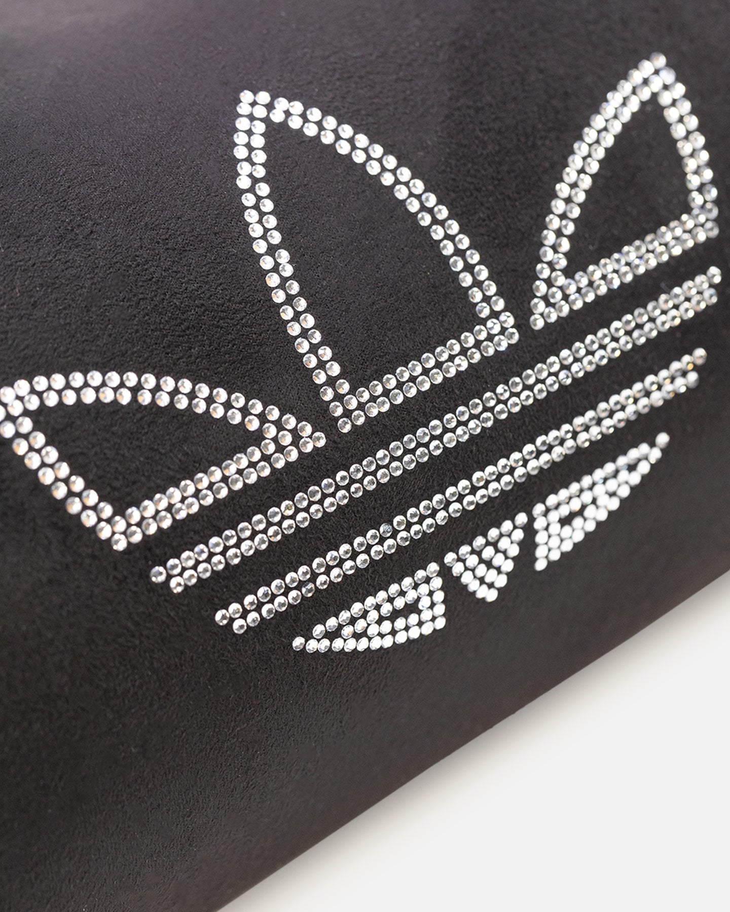 Adidas Rhinestone-Embellished Faux Suede Mini Duffel Bag - Black | Stylish Gym Bag for Women, Perfect for Workouts, Travel & Everyday Use