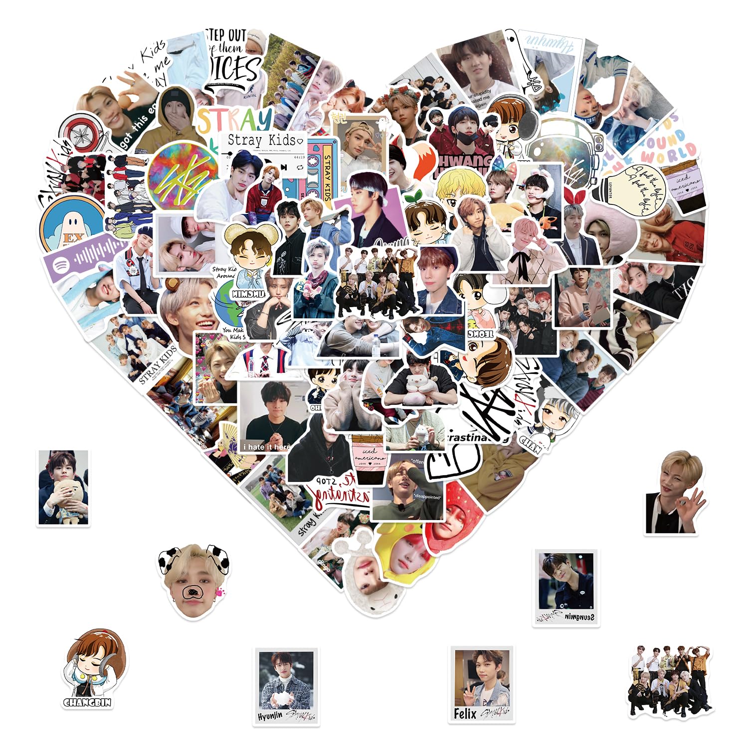 Stray Kids Stickers Pack 100Pcs - Waterproof Vinyl Decals for Kpop Fans, Teens & Adults - Perfect for Water Bottles, Laptops, Journals & Scrapbooking - Cute Kpop Pop Star Stickers for School, Office & Home Decor