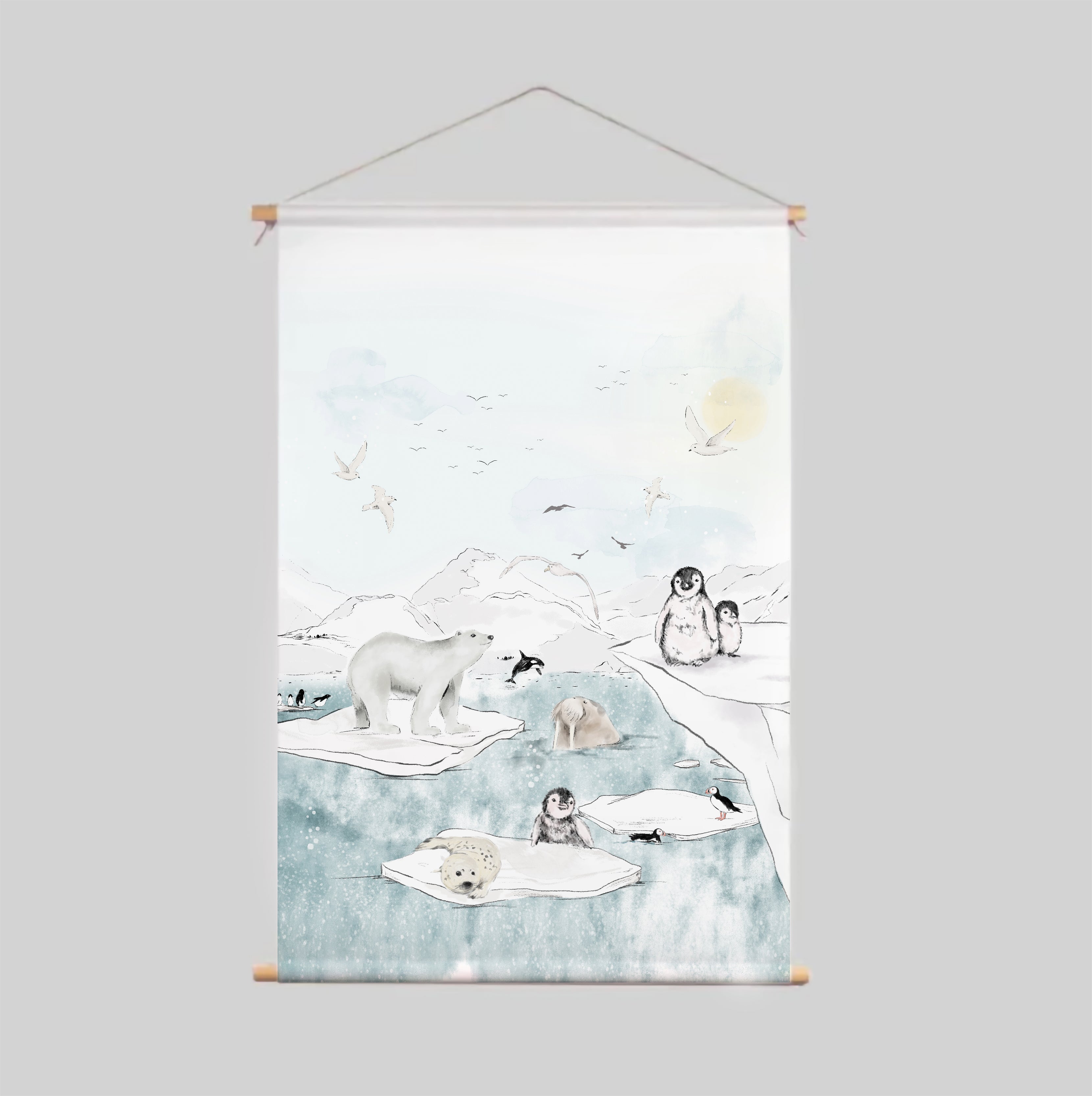 Antarctica Textile Poster - Premium Fabric Wall Art for Home & Office Decor | Perfect for Living Room, Bedroom, or Gift
