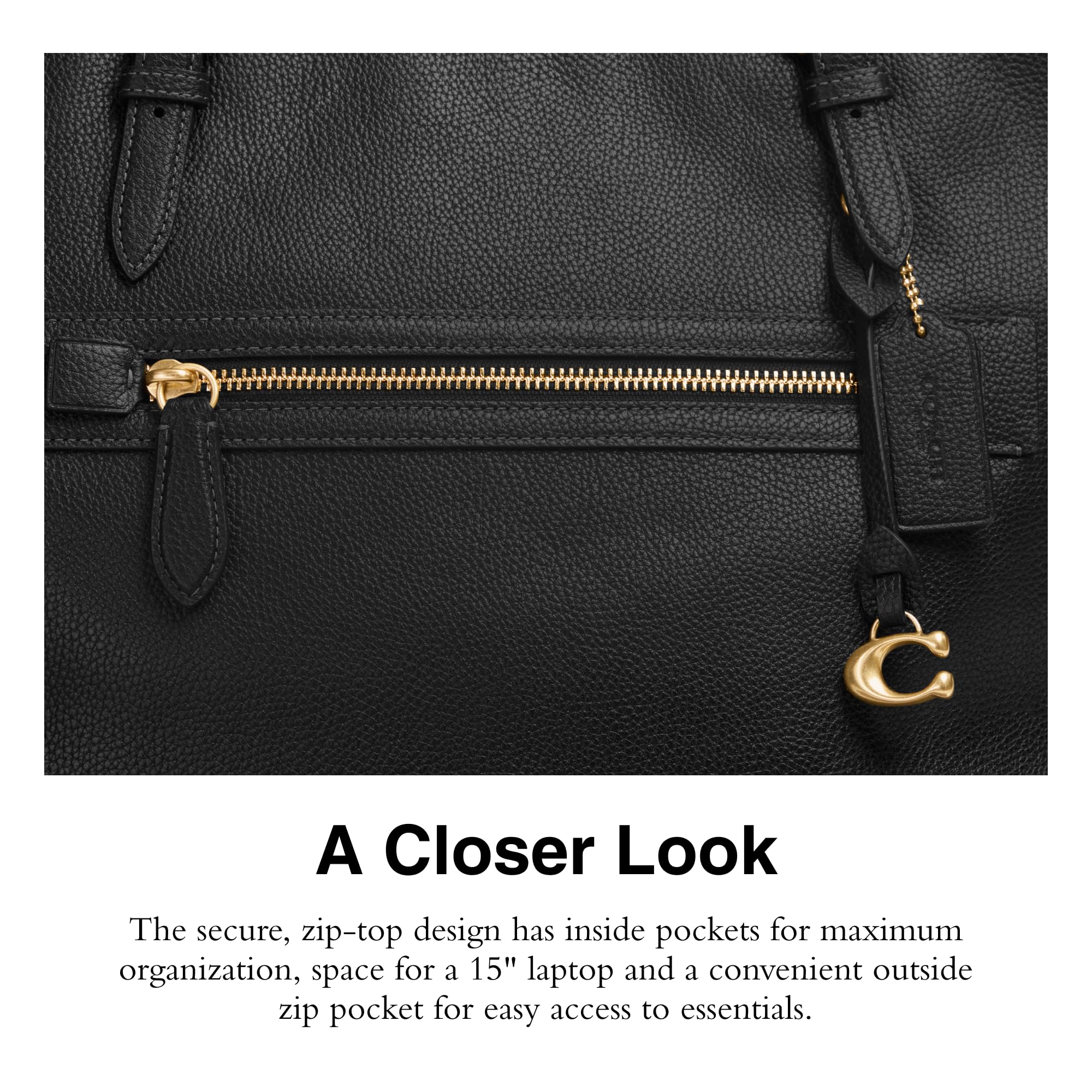 Coach Women's Polished Pebble Leather Taylor Tote - Stylish Designer Handbag for Work, Travel & Everyday Use | Premium Leather Shoulder Bag for Women