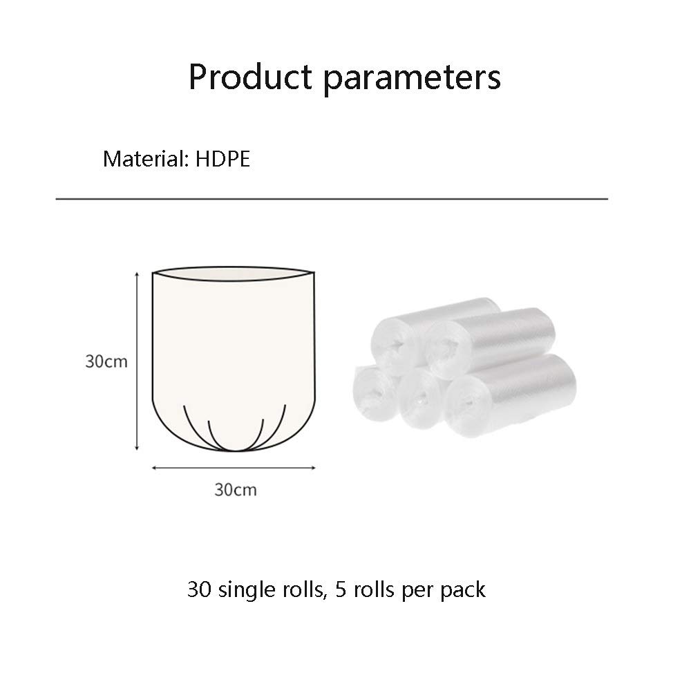Premium Small Trash Bags for Desks - 5 Rolls of Disposable Plastic Garbage Bags with Large Capacity, Fits Most Office/Home Trash Cans (White) - Perfect for Office Waste, Home Office Organization & Small Space Cleaning