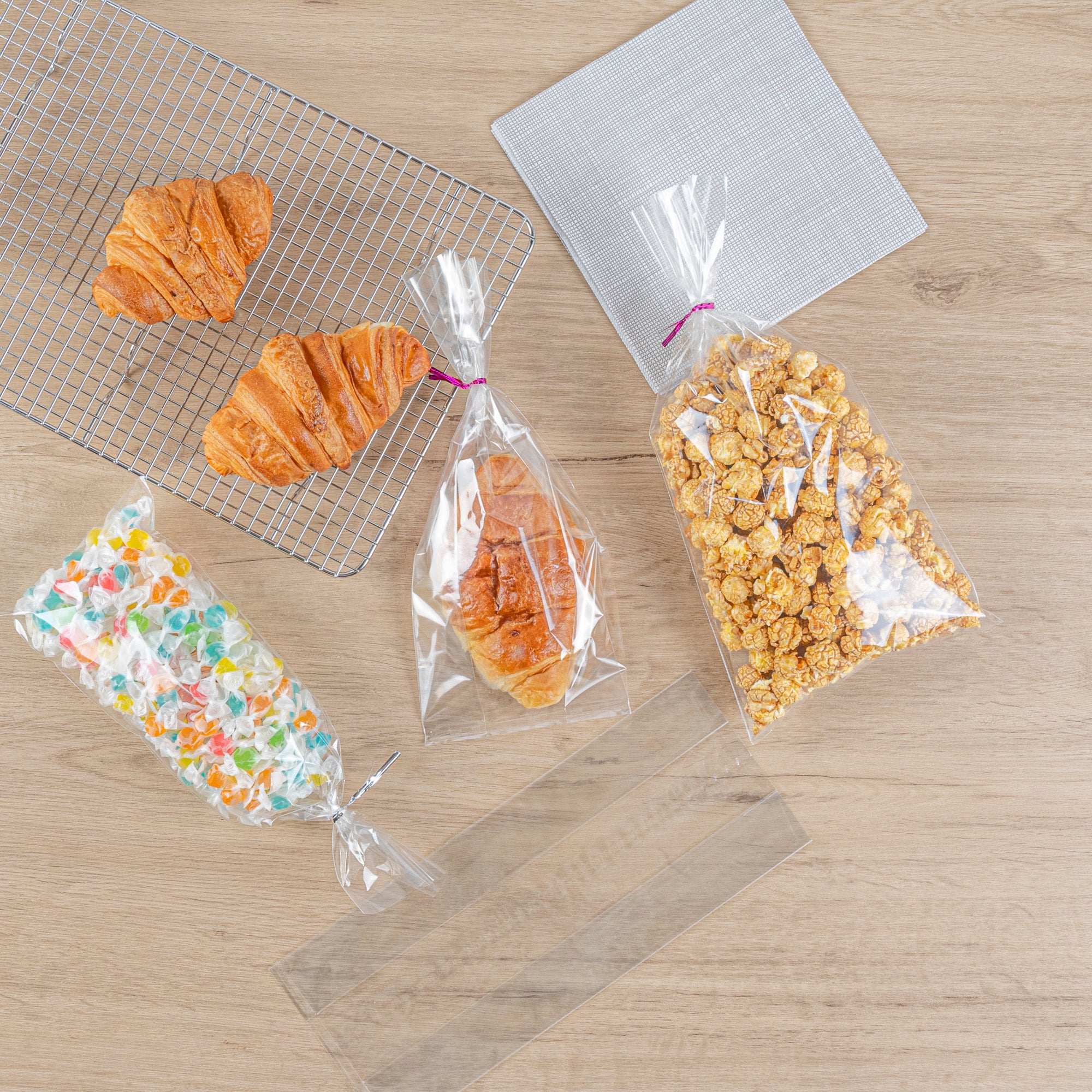 Clear Plastic Gusset Bags - 5x3x12 Inches, High Clarity Heat Sealable Food Storage Bags (100 Count) | Perfect for Packaging Snacks, Candy, Bakery & Retail Products