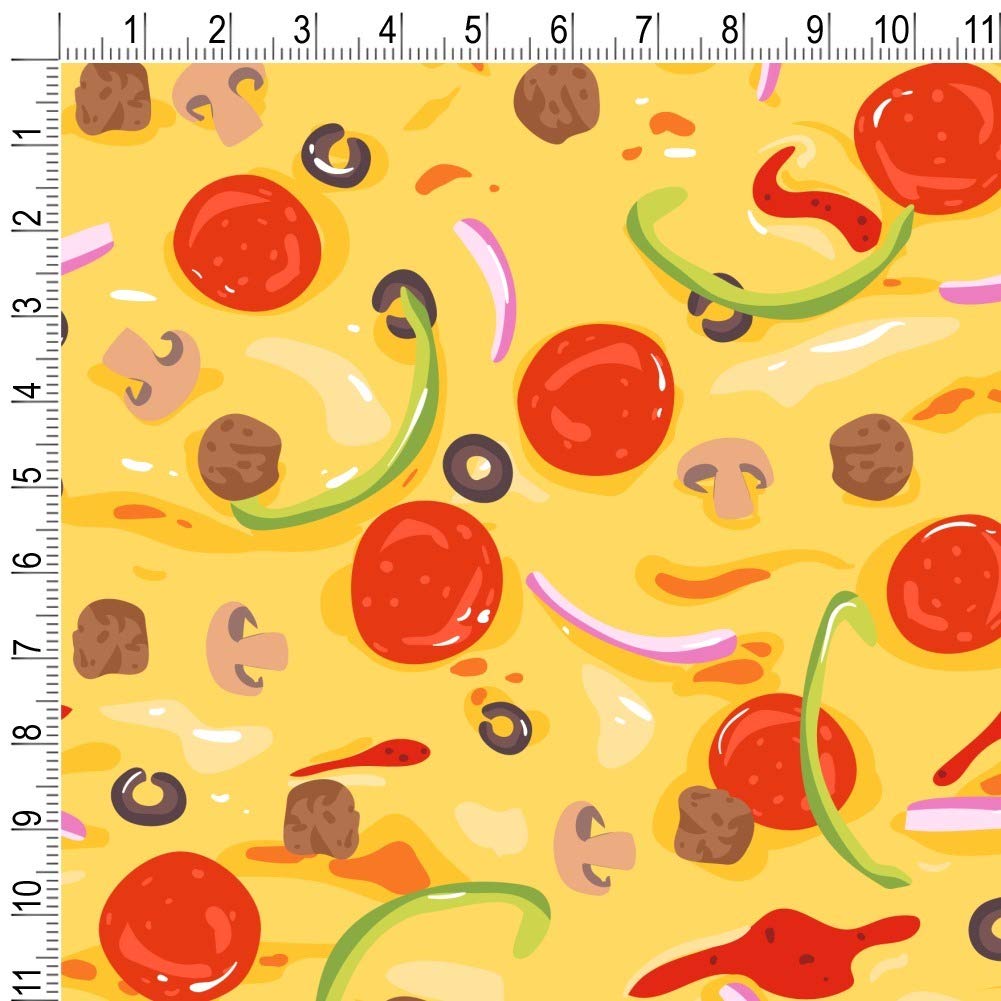 GRAPHICS & MORE Combination Pizza Pattern Wrapping Paper Rolls - Pepperoni, Olives & Onions Design | Perfect for Birthday Gifts, Party Decorations & Food-Themed Events