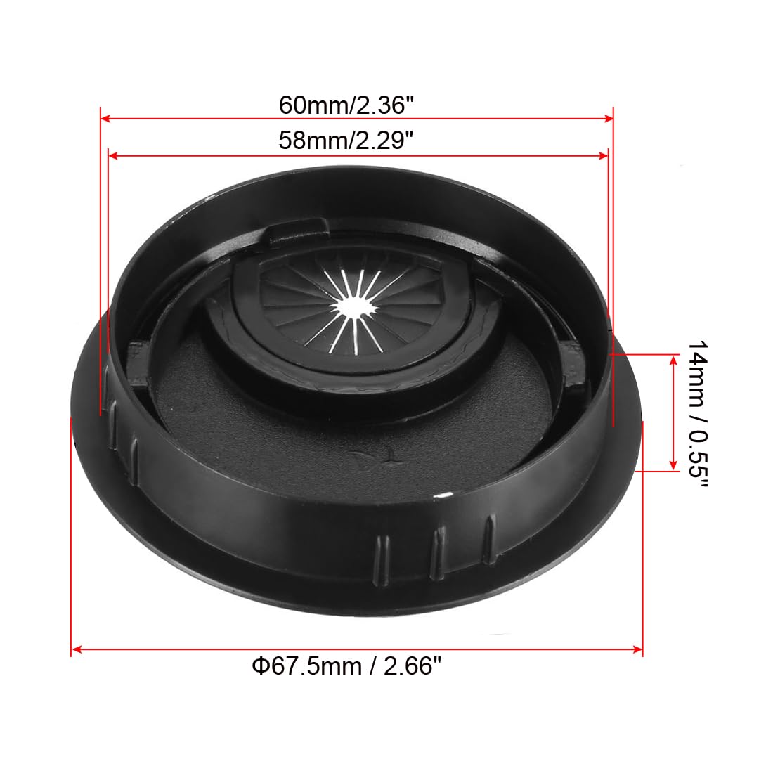uxcell 2.4Inch/60mm Zinc Alloy Cable Hole Cover - Black Desk Wire Grommet for Office PC Cable Management | Organize Cords on Workstations & Home Desks