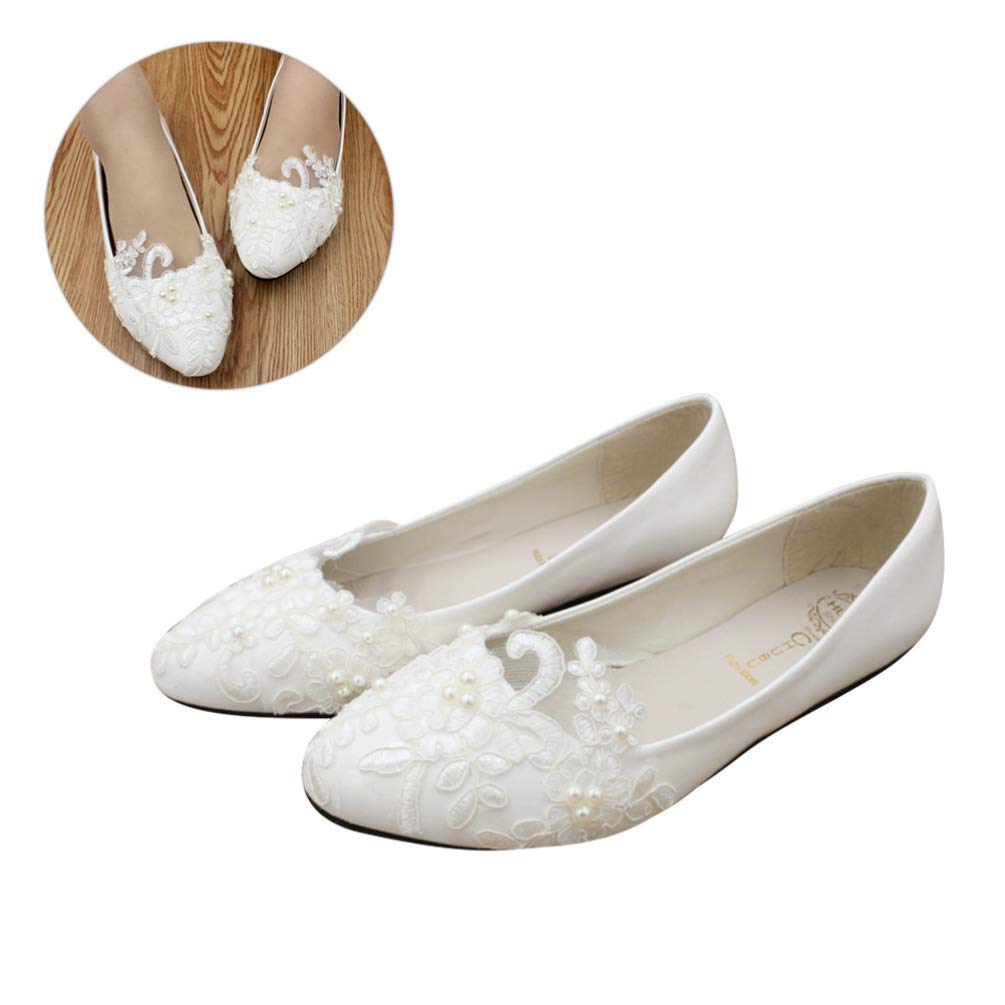 Women's Ballet Flats - Comfortable Lace Wedding Shoes for Bride, Bridesmaids & Formal Occasions | Perfect for Weddings, Parties & Office Wear