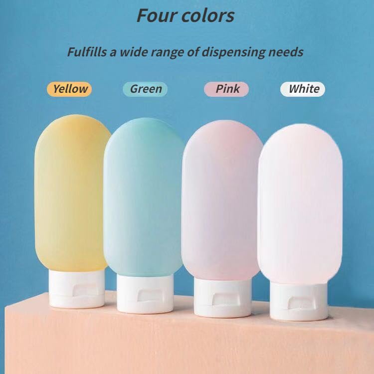 4-Pack 60ml Leakproof Refillable Travel Bottles for Toiletries & Cosmetics | Portable Squeezable Liquid Containers for Shampoo, Lotion, Cream & Conditioner | Perfect for Air Travel, Gym, Camping & Vacation Essentials