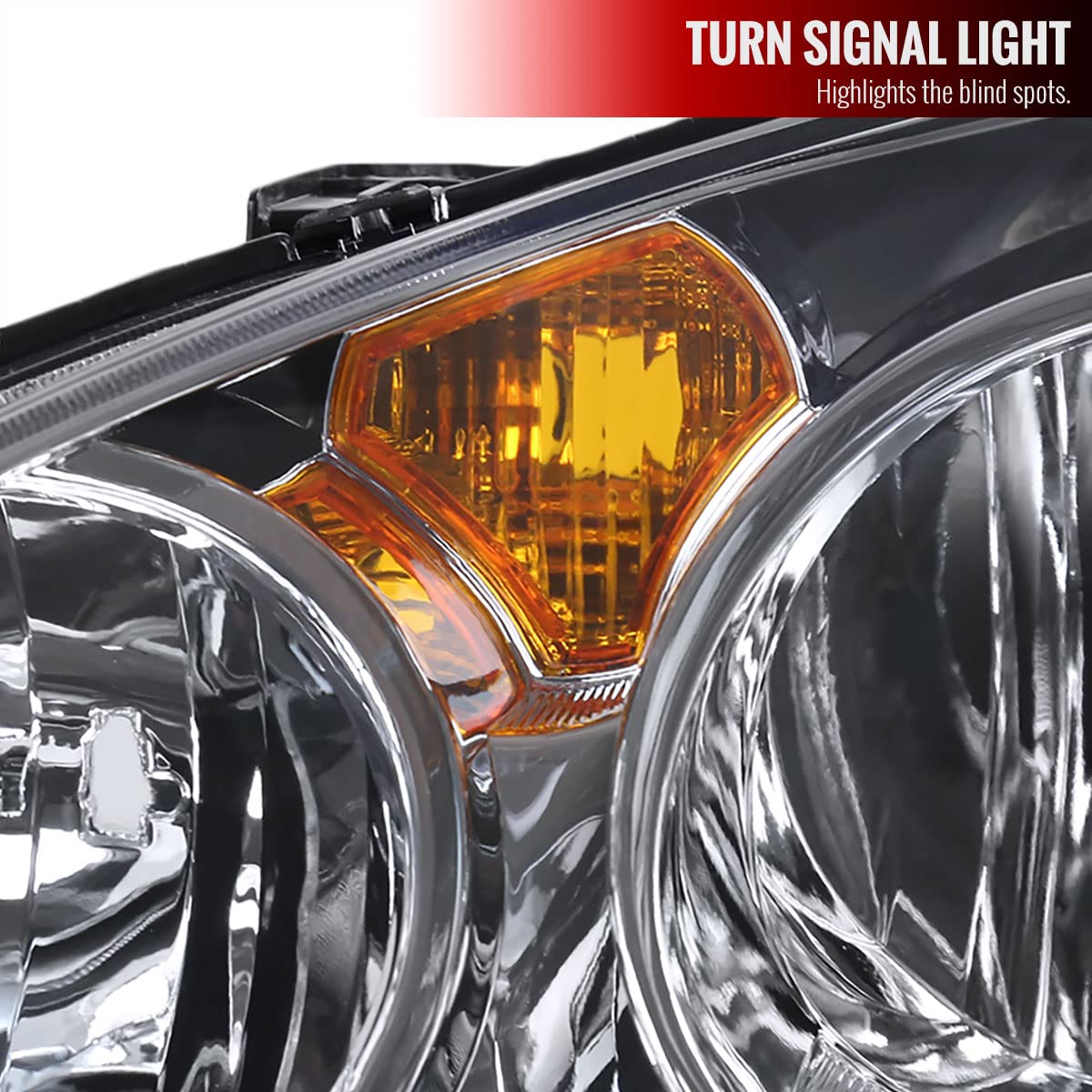2002-2004 JDM Replacement Clear Headlights & Driving Lamps Set (Left+Right) - Perfect for Night Driving & Car Restoration Projects