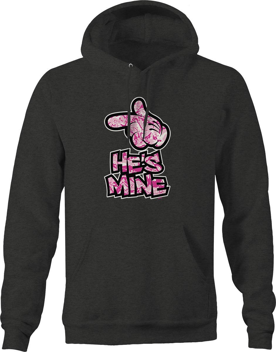 Men's Cartoon Hand Print Hoodie - Dark Gray Pullover Sweatshirt for Casual Wear & Street Style
