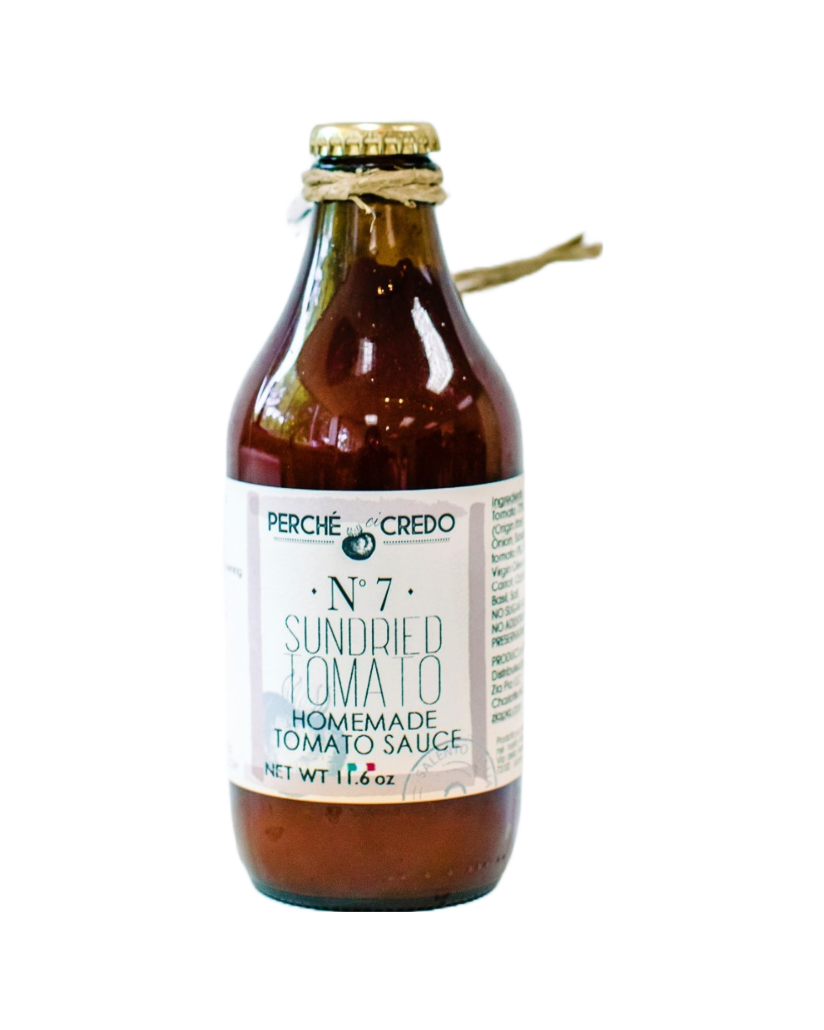 Organic Sun Dried Tomato Pasta Sauce - Authentic Italian Homemade Recipe by Perché Ci Credo - Perfect for Pasta, Pizza & Mediterranean Dishes