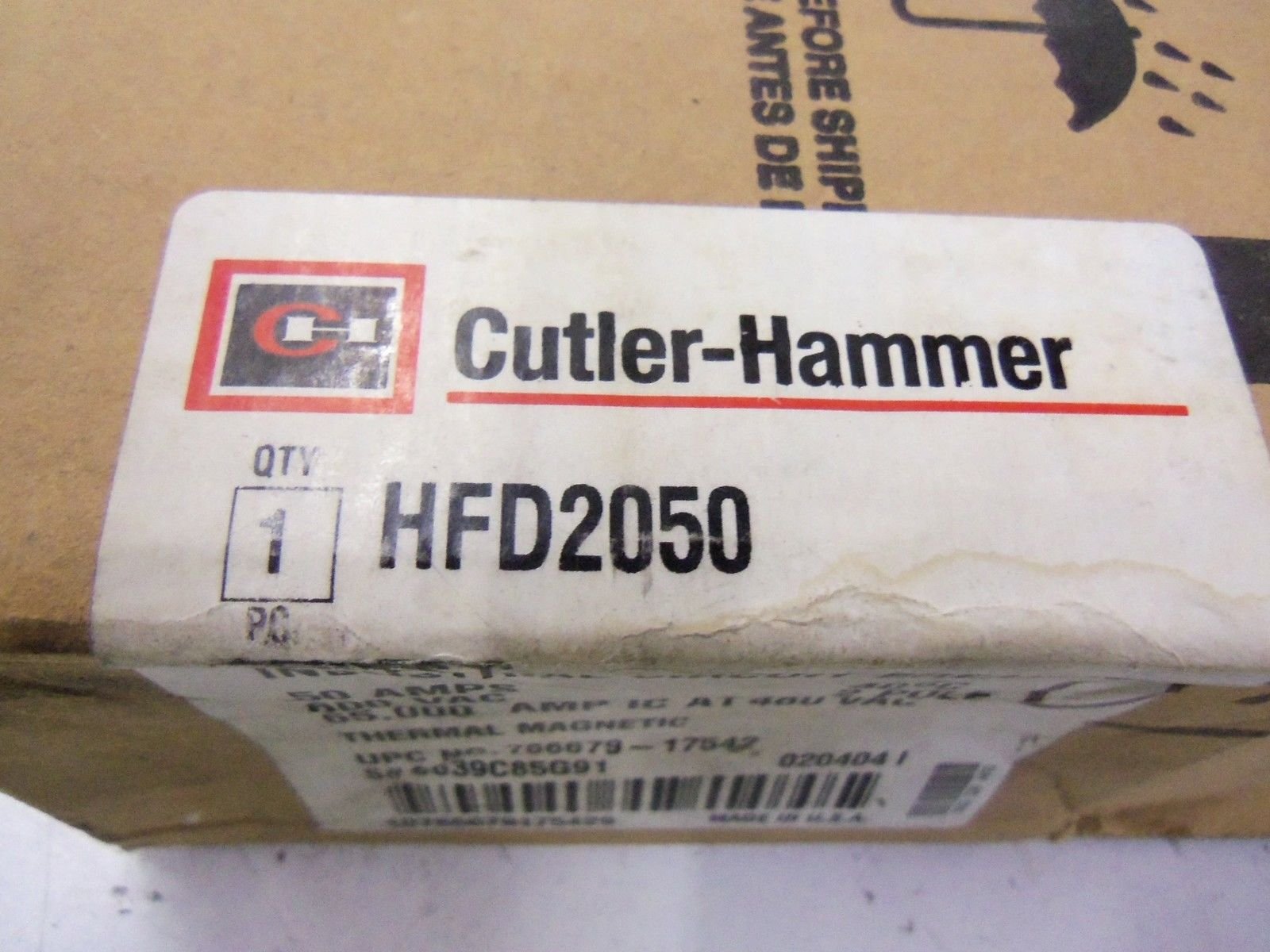 Eaton Cutler-Hammer HFD2050 65kA Circuit Breaker - High Performance Series C for Industrial & Commercial Electrical Systems