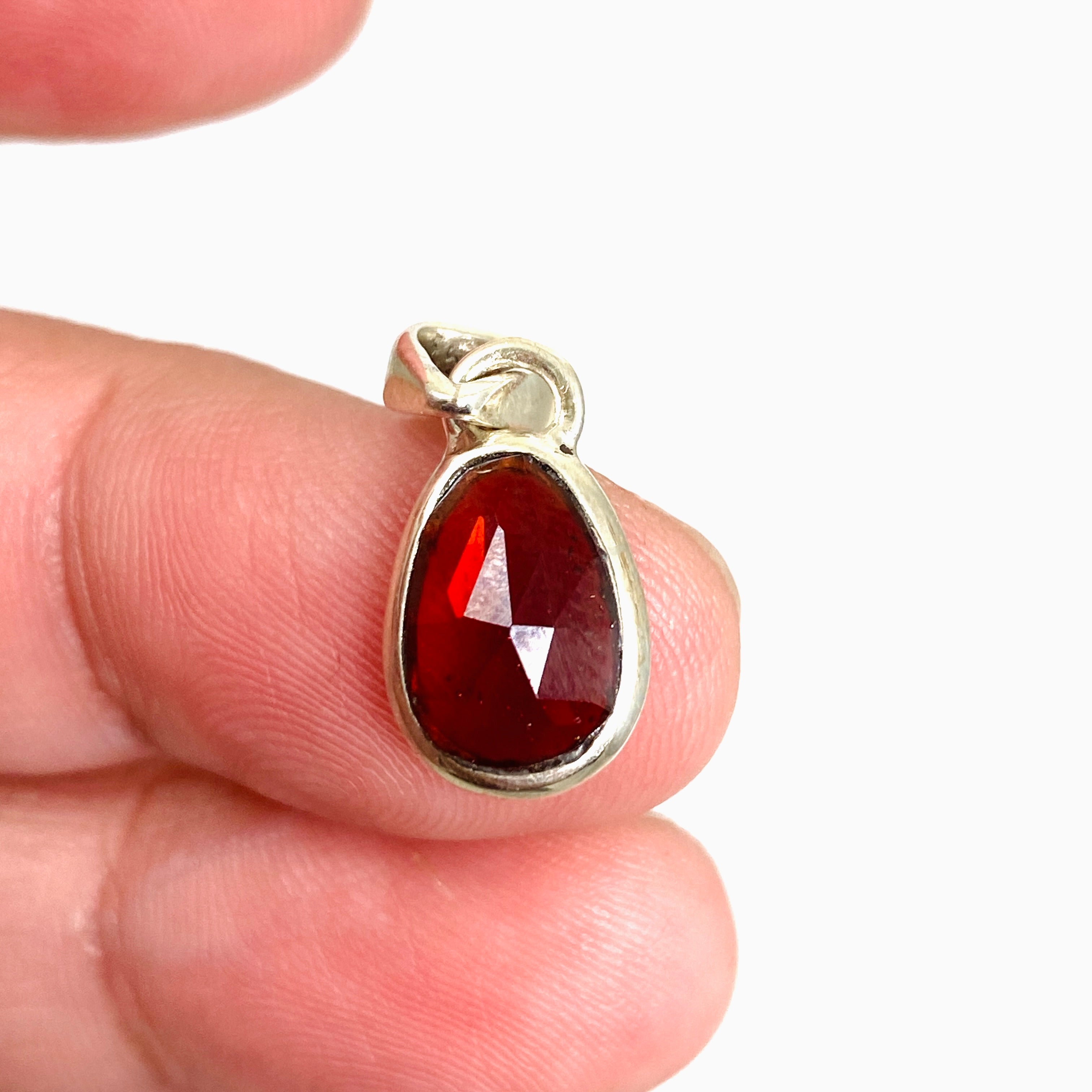 Garnet Teardrop Faceted Pendant Necklace PPGJ865 - Elegant Jewelry Gift for Women, Perfect for Valentine's Day, Anniversary & Special Occasions