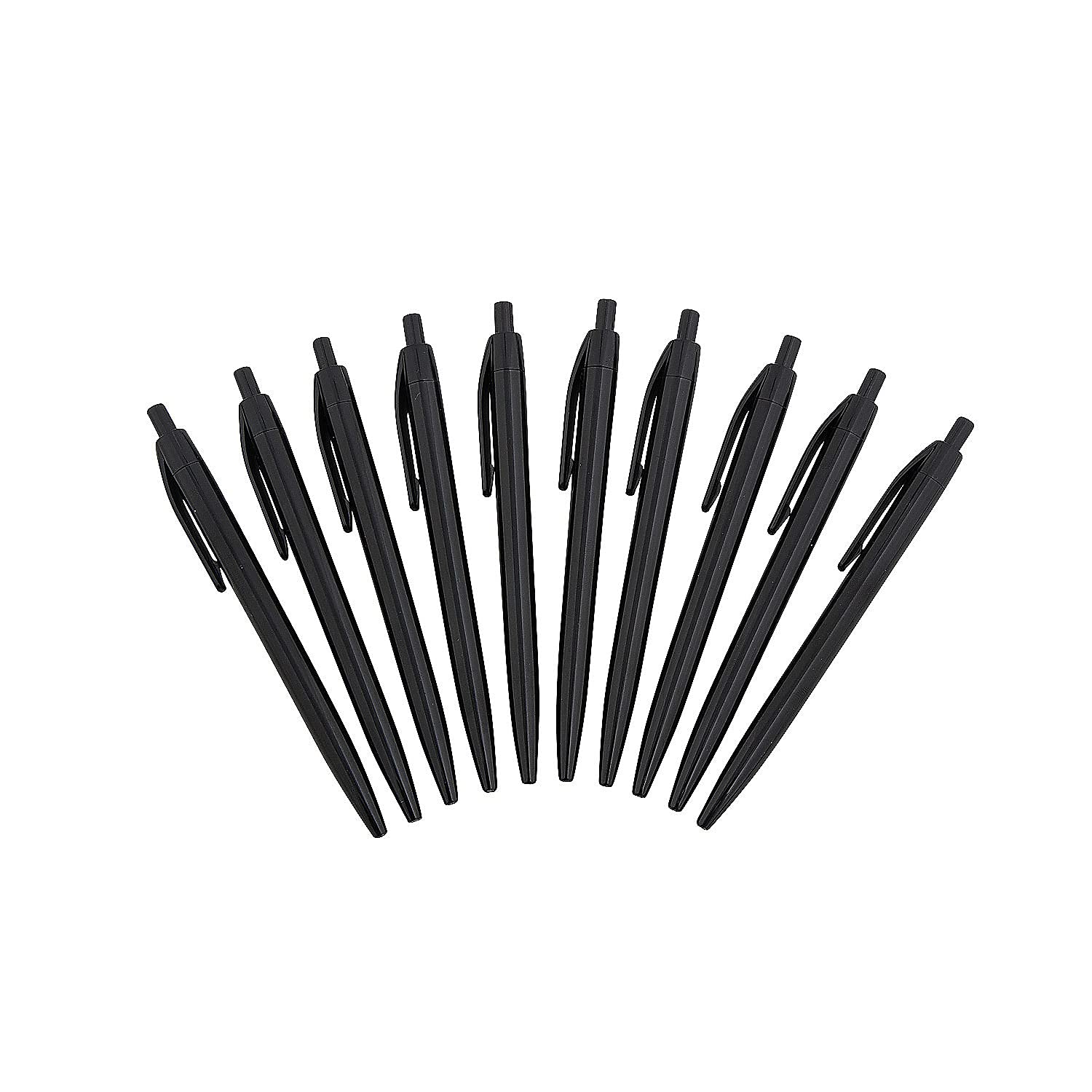 Fun Express Black Retractable Pens - 24 Pack Bulk Office & School Supplies - Smooth Writing Ballpoint Pens for Note Taking, Journaling & Everyday Use