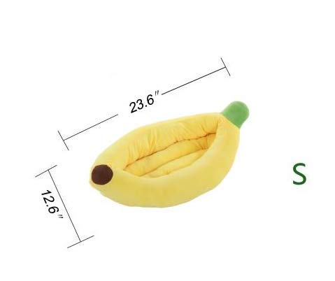 **Silicute Banana Pet Bed - Soft & Cozy Plush Dog & Cat Bed for Small Pets - Perfect for Snuggling, Lounging & Home Decor**