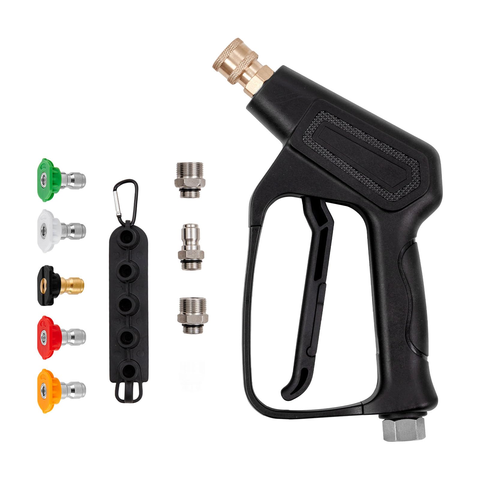 VEVOR 4000 PSI High Pressure Washer Gun with 5 Quick Connect Nozzles - M22-14mm/M22-15mm & 1/4