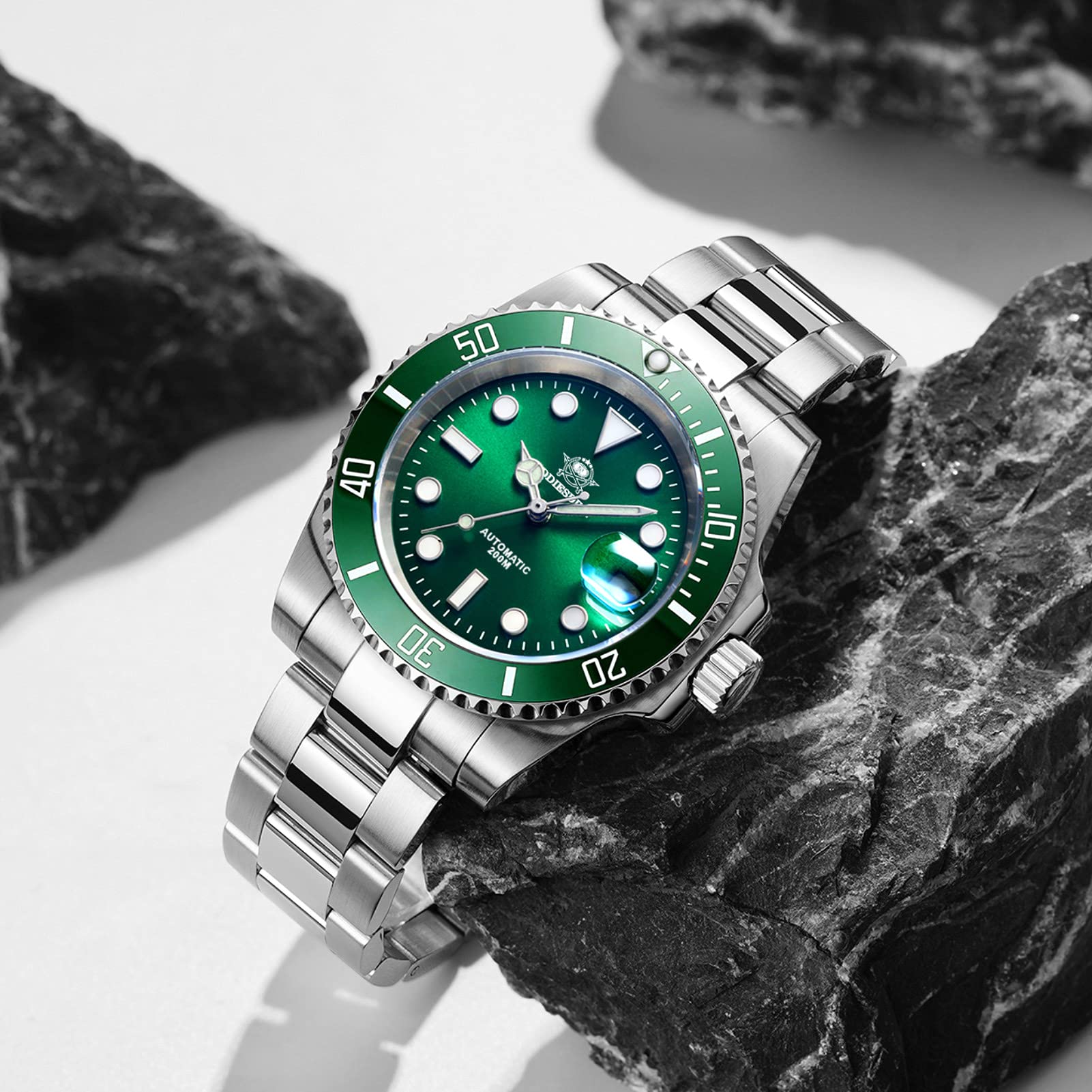 ADDIESDIVE Men's Automatic Diving Watch - 200M Waterproof Stainless Steel Band with Japan NH35A Movement - Perfect for Scuba Diving, Swimming & Outdoor Adventures