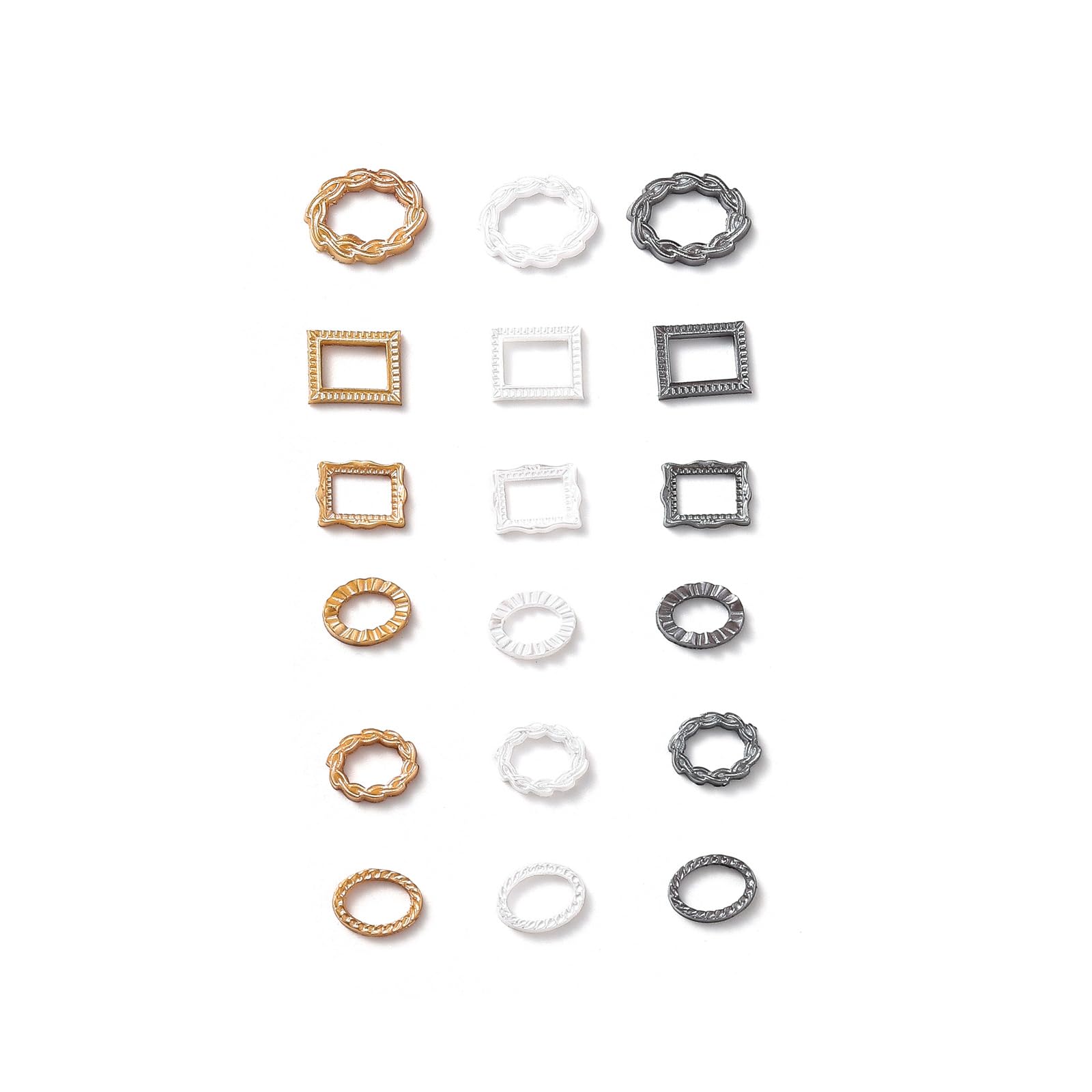 50 Pcs 3D Photo Frame Nail Charms - Retro Hollowed Out Nail Art Decorations for Acrylic Nails, DIY Nail Designs & Nail Accessories (Mixed Styles) - Perfect for Salon, Home Manicure & Nail Art Enthusiasts
