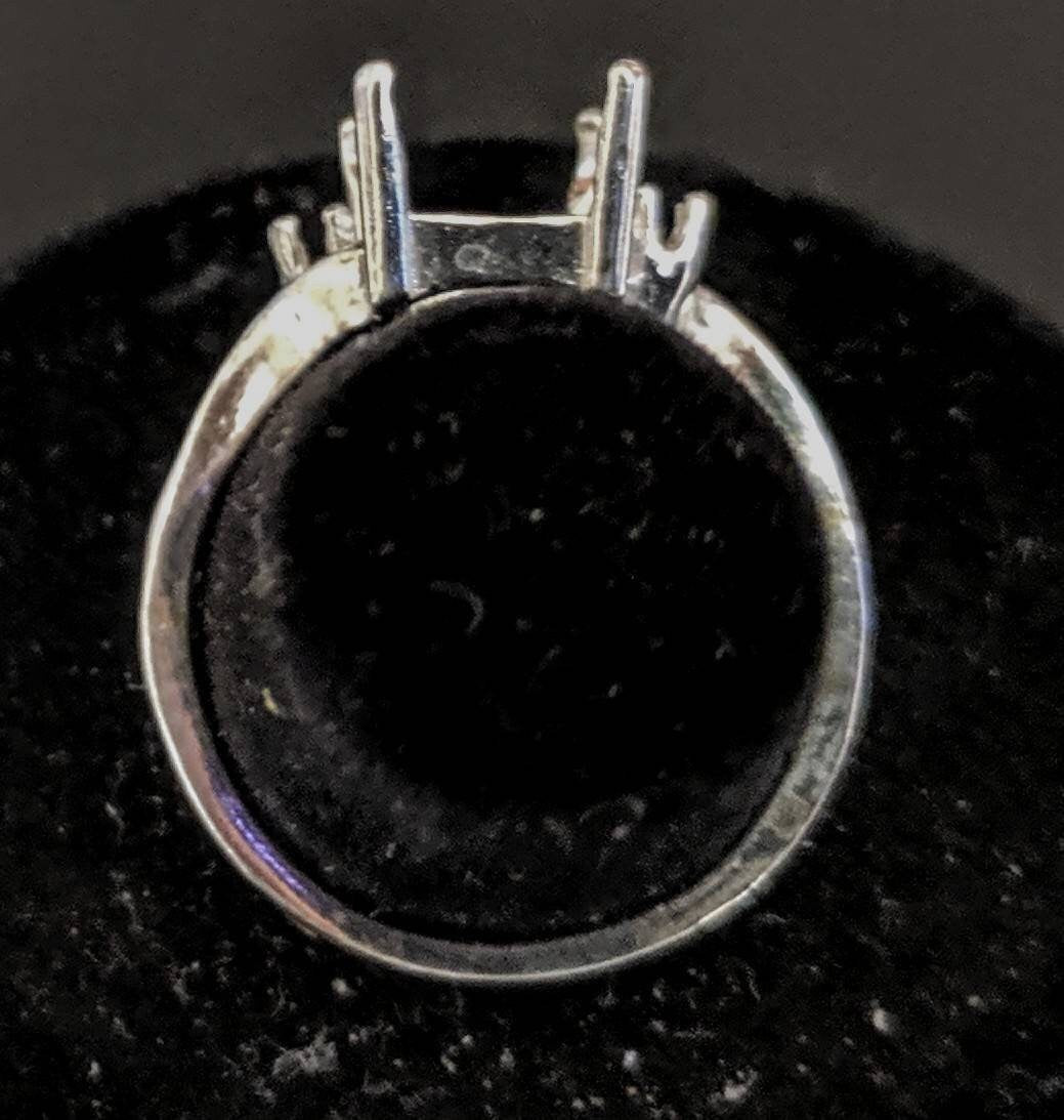 Solid Sterling Silver or 14K Gold 6x4mm to 12x10mm Emerald Cut Pre-Notched Blank Ring Size 5-8 for Engagement, Wedding, or Promise Ring Settings (Item #163532/143532) - Perfect for Jewelry Making and Custom Designs