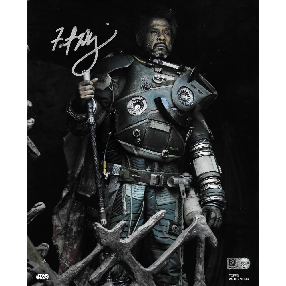 Forest Whitaker Autographed Star Wars 8x10 Photo - Topps COA Certified Saw Gerrera Signed Memorabilia - Perfect for Star Wars Collectors, Movie Fans & Autograph Displays