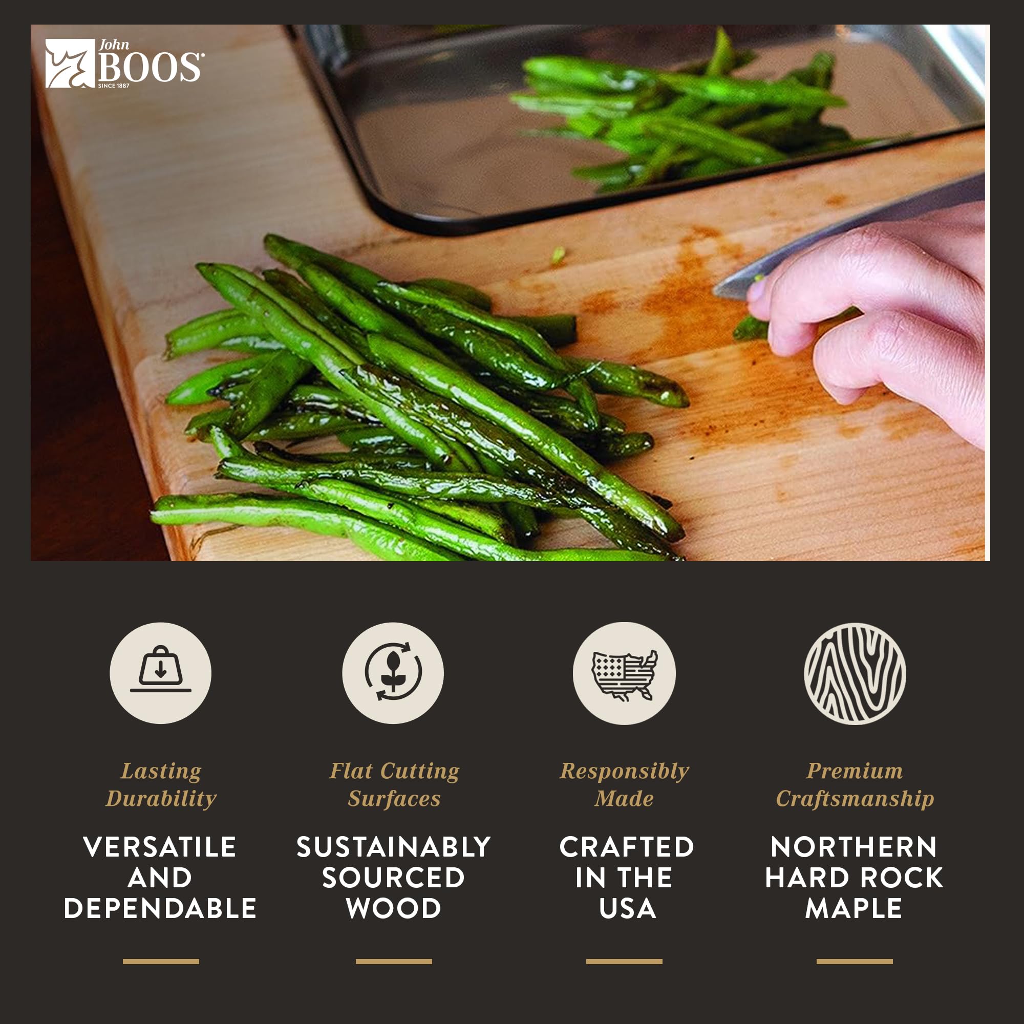 John Boos Newton Reversible Maple Wood Cutting Board with Juice Groove & Pan - 24