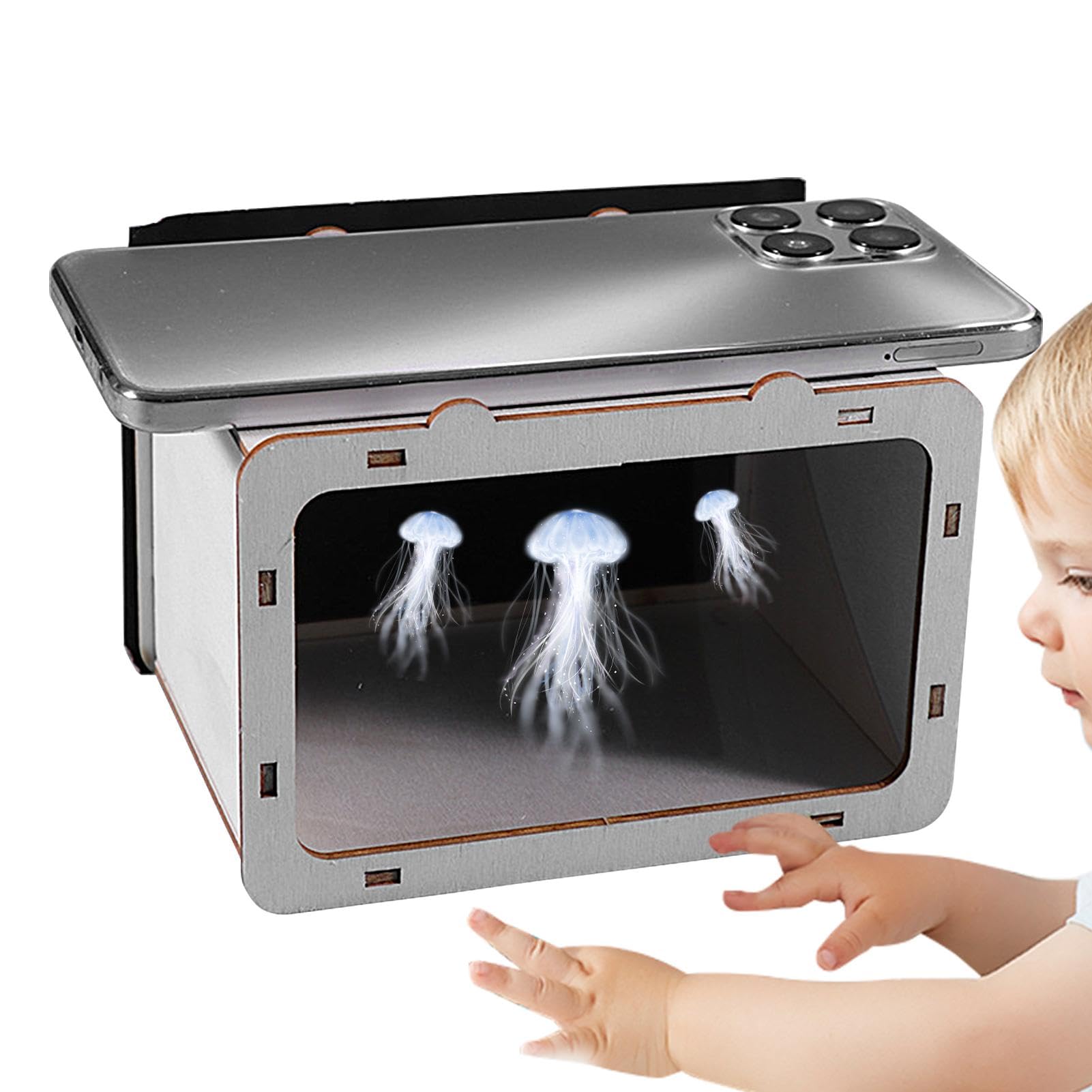 3D Holographic Projector for Smartphones - Portable Home Cinema Projector with Hologram Bracket | Perfect for Movie Nights, Gaming & Entertainment in Bedroom, Living Room or Outdoor