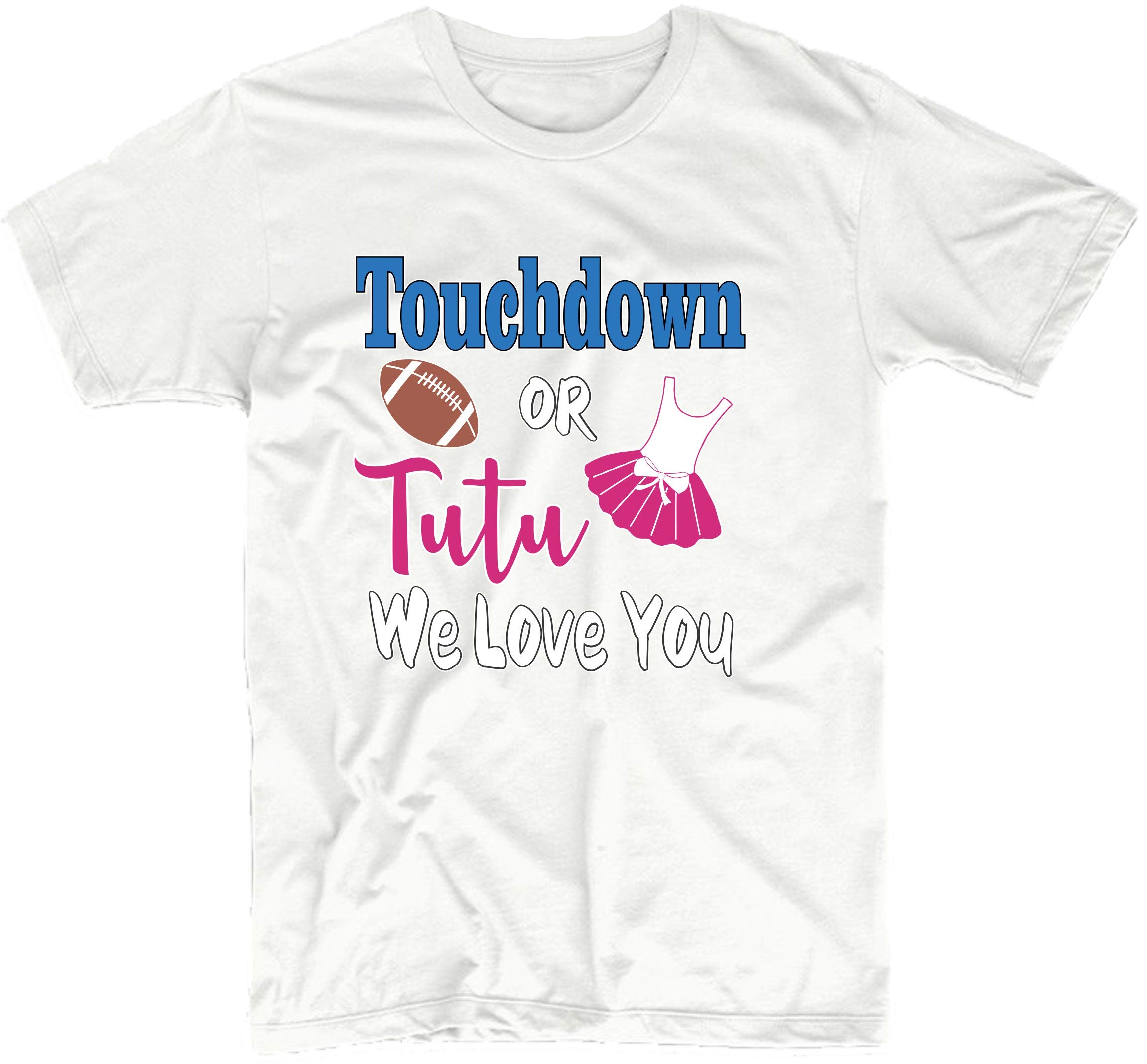 Gender Reveal Touchdown or Tutu T-Shirt - Pink or Blue Pregnancy Announcement Baby Shower Tee for Parents-to-Be | Perfect for Gender Reveal Parties & Maternity Photos