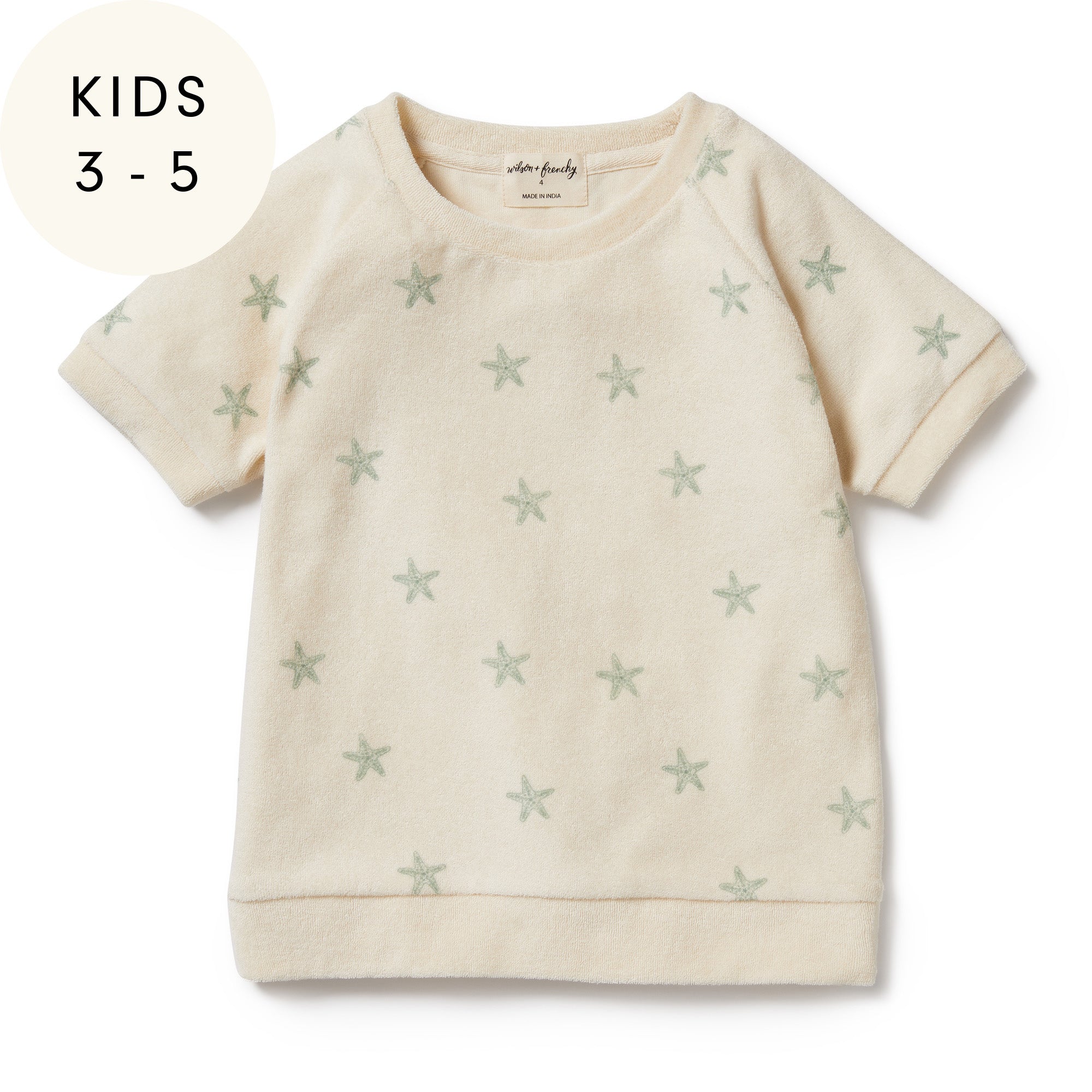 Organic Terry Cloth Baby Sweatpants with Tiny Starfish Print - Soft & Breathable for Infants & Toddlers - Perfect for Playtime, Lounging & Sleepwear