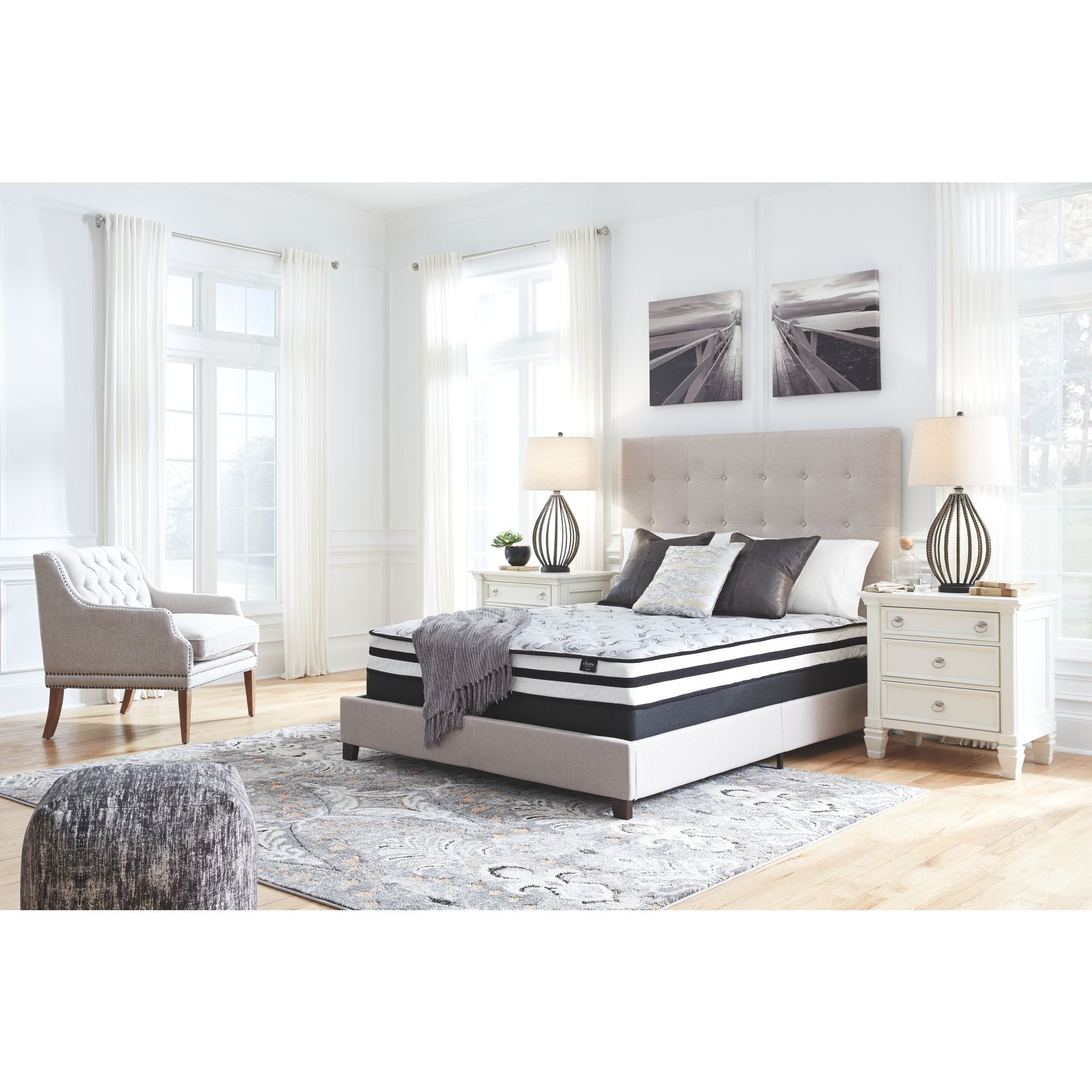 Ashley 8 Inch Full Size Chime Innerspring Mattress - Medium Firm Support for Back Sleepers & Guest Rooms, Perfect for Dorms, Apartments and Small Bedrooms