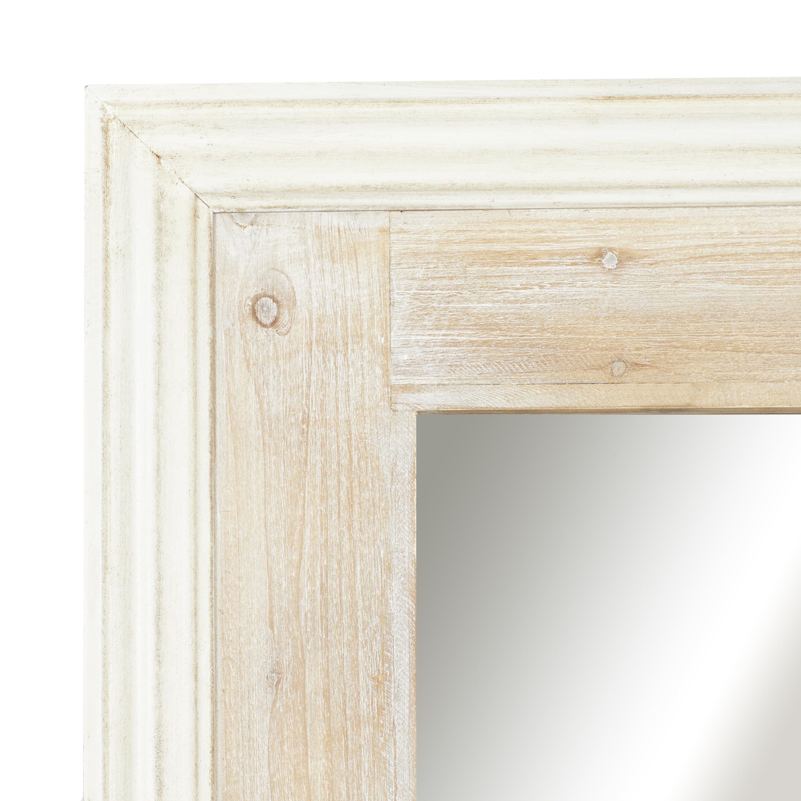 Deco 79 White Wooden Wall Mirror - 26