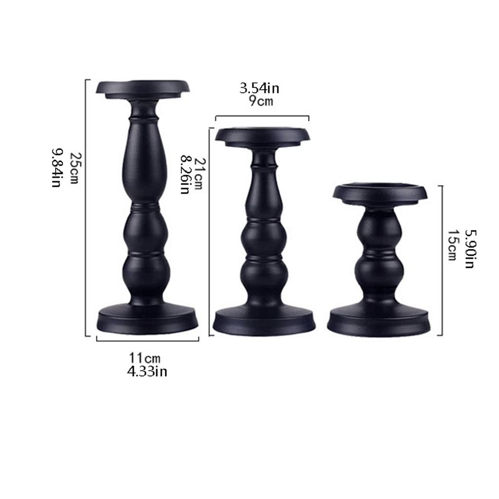 Nordic Minimalist Black Tapered Candle Holder - Elegant Pillar Candle Stand for Dining Table, Living Room, Kitchen Decor | Perfect for Romantic Dinners, Holiday Centerpieces & Cozy Home Ambiance