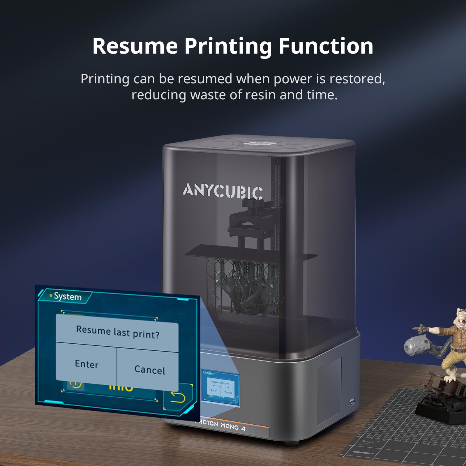 ANYCUBIC Photon Mono 4 10K Resin 3D Printer with 7-inch Mono LCD Screen, Upgraded LighTurbo Matrix, 6.04