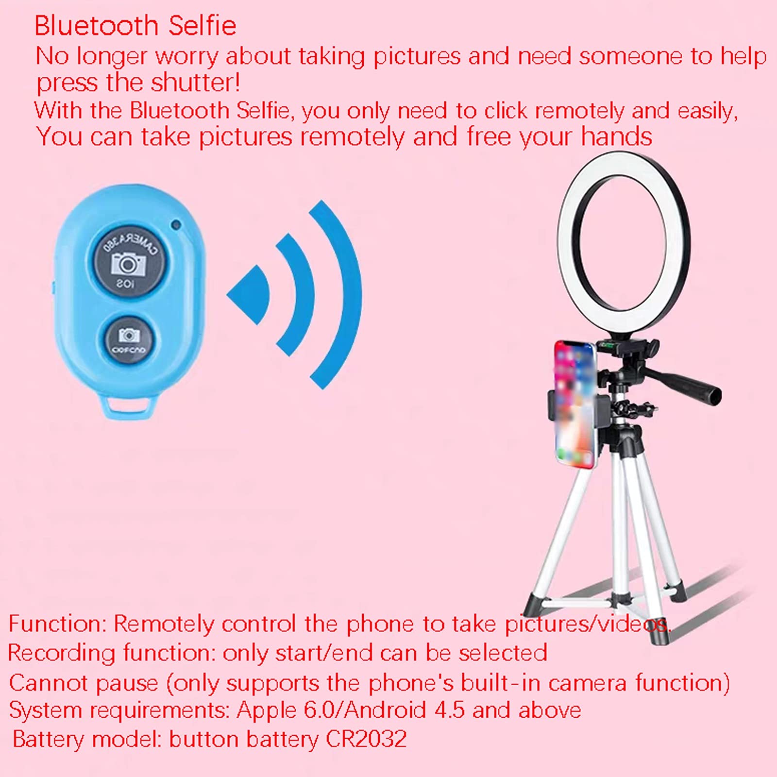 10in Selfie Ring Light with Tripod Stand - Dimmable LED Beauty Makeup Light for Live Streaming, TikTok Videos & Phone Photography | Phone Holder & Support for iPhone, Android Mobile Devices | Perfect for Vlogging, Makeup Tutorials and Video Calls