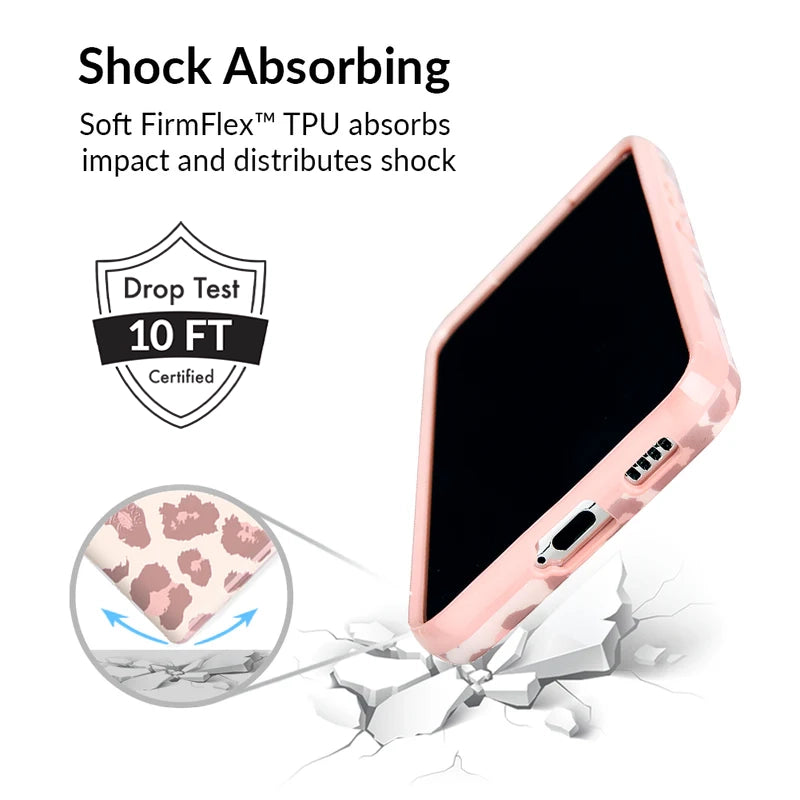 Samsung Galaxy Phone Case - Blush Leopard Print Protective Cover for Samsung S21/S20/S10/Note 20 - Stylish & Durable Slim Fit Case for Everyday Use & Travel