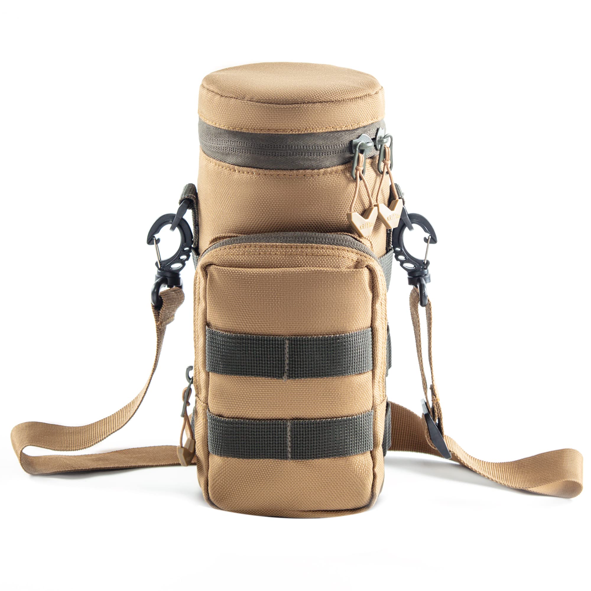 KRIYNAA Tactical Army Water Bottle Bag - Durable Outdoor Hydration Pack for Hiking, Cycling, Camping & Military Use - Insulated Kettle Cooler for Sports & Adventure Activities