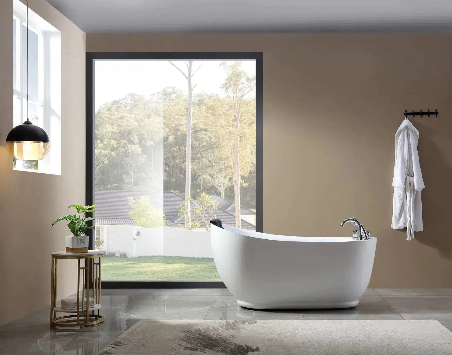Empava 67-Inch Freestanding Jetted Bathtub - White Acrylic Soaking Tub with Massage Jets for Luxury Spa Experience (Model 67AIS05) | Perfect for Master Bathroom, Home Relaxation & Modern Bathroom Decor
