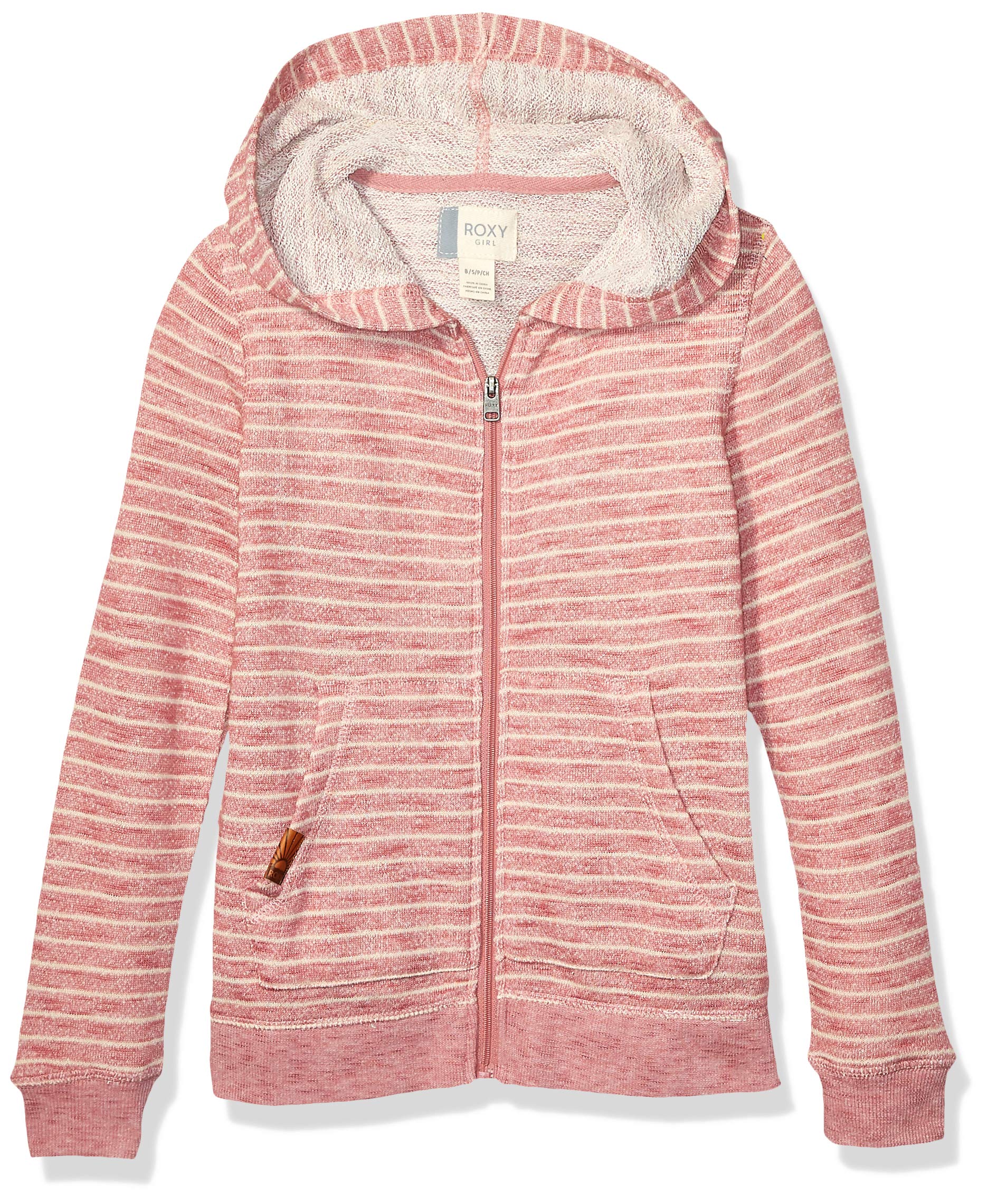 Roxy Girls' Big Lighter Day Zip Up Hoodie - Soft Fleece Pullover with Front Pocket for School, Sports & Outdoor Activities