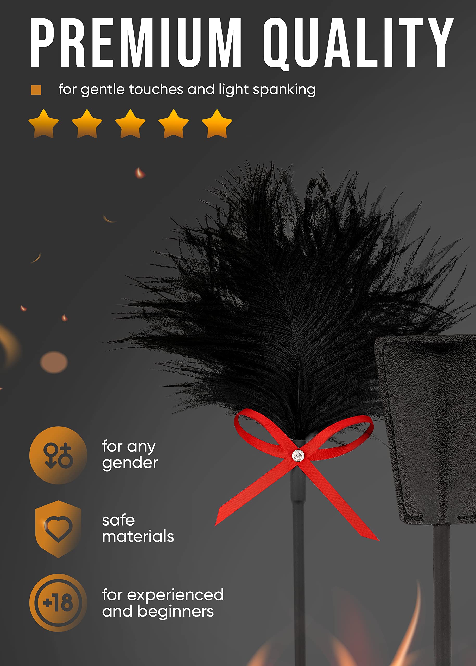 Sensual Feather Tickler for Adults - Flirty SM & Cosplay Accessory - Perfect for Role Play, BDSM, and Intimate Fun