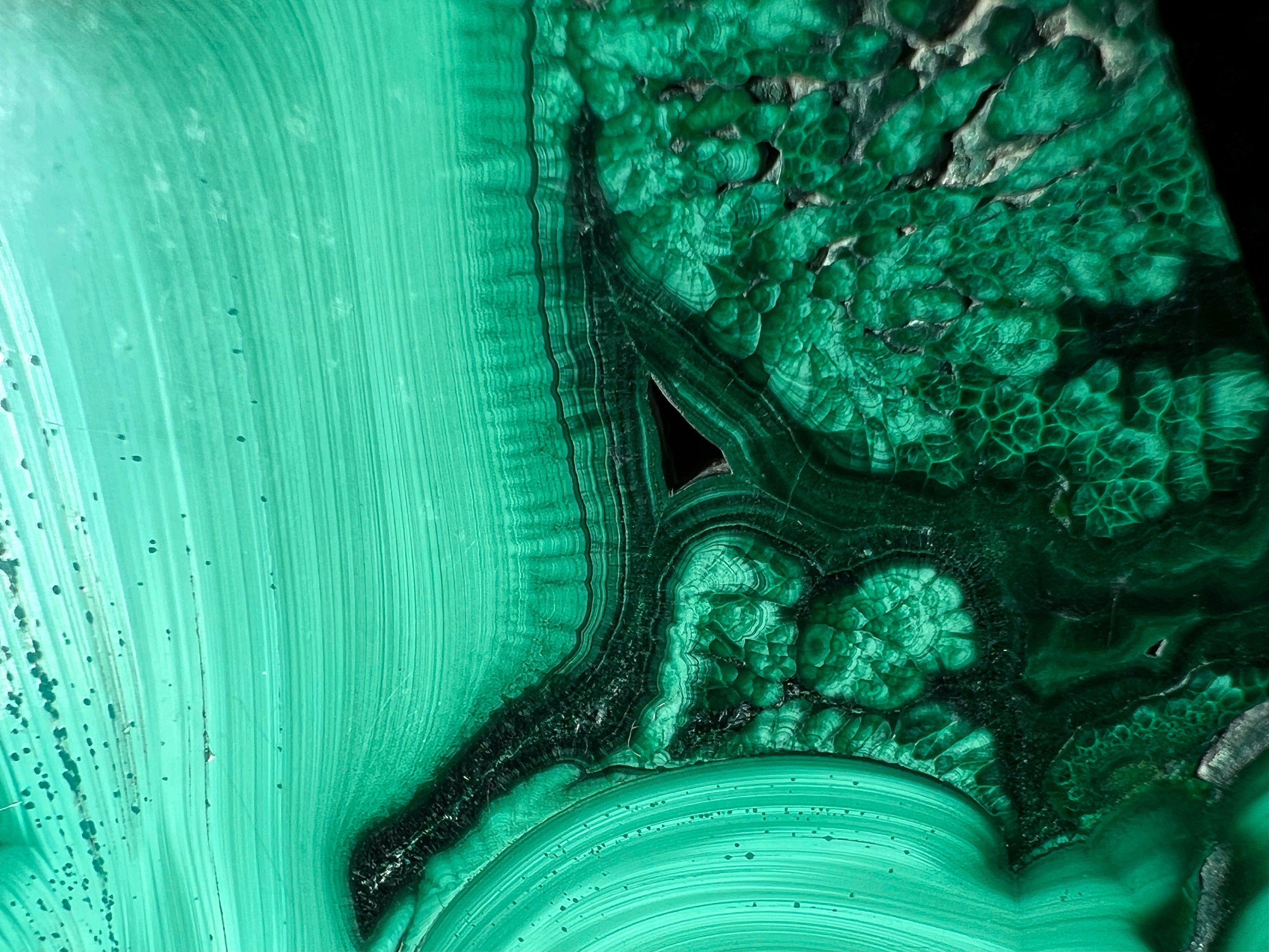 Natural Malachite Crystal Slab - Premium Green Malachite Stone for Jewelry Making, Unique Gift Idea, Home Decor (50473) - Perfect for DIY Crafts, Meditation & Healing Crystals Collection