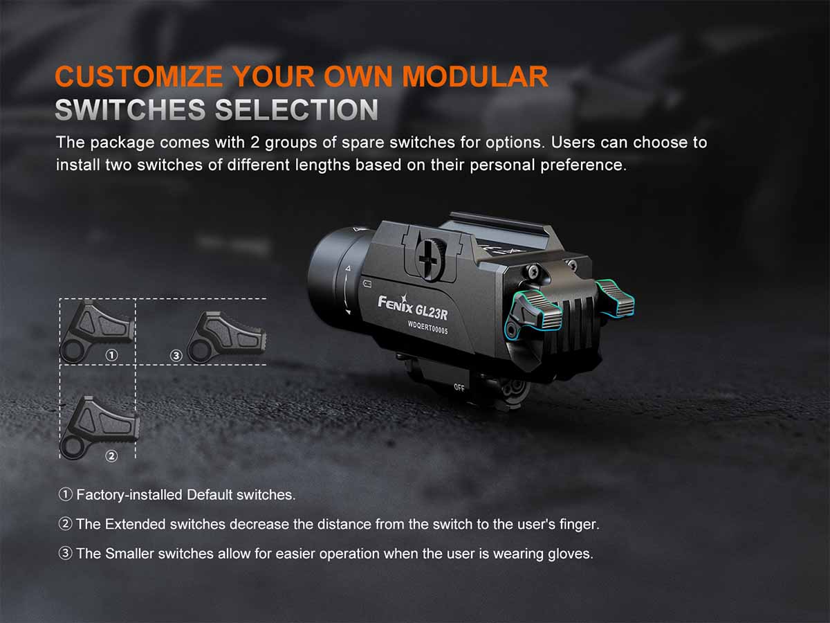 Fenix GL23R Rechargeable Tactical Flashlight for Pistols & Rifles - 800 Lumens Weapon Light with Long Battery Life - Perfect for Hunting, Home Defense & Outdoor Adventures