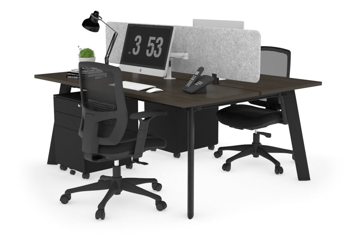 2-Person Workstation with Black Frame - 1200L x 700W Office Desk for Collaborative Workspaces | Perfect for Home Office, Coworking Spaces & Team Projects
