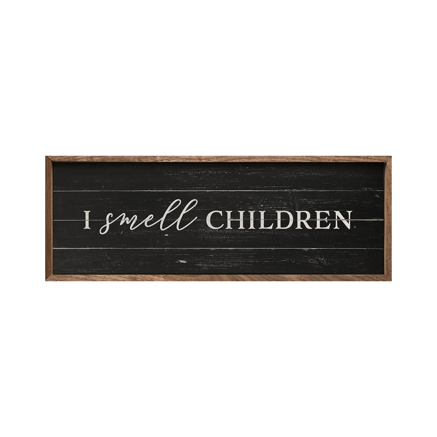 Funny I Smell Children Wood Framed Print - Halloween Decor, Horror Movie Gift, Spooky Wall Art for Bedroom & Living Room