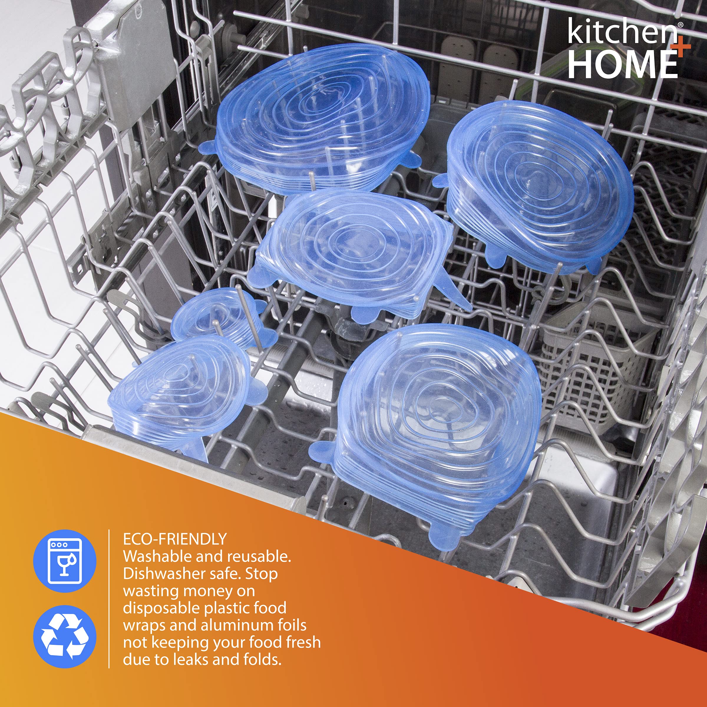 6-Piece Silicone Stretch Lids Set - Reusable Food Storage Covers, BPA-Free Kitchen Essentials for Fresh Food Preservation | Perfect for Meal Prep, Leftovers & Refrigerator Organization