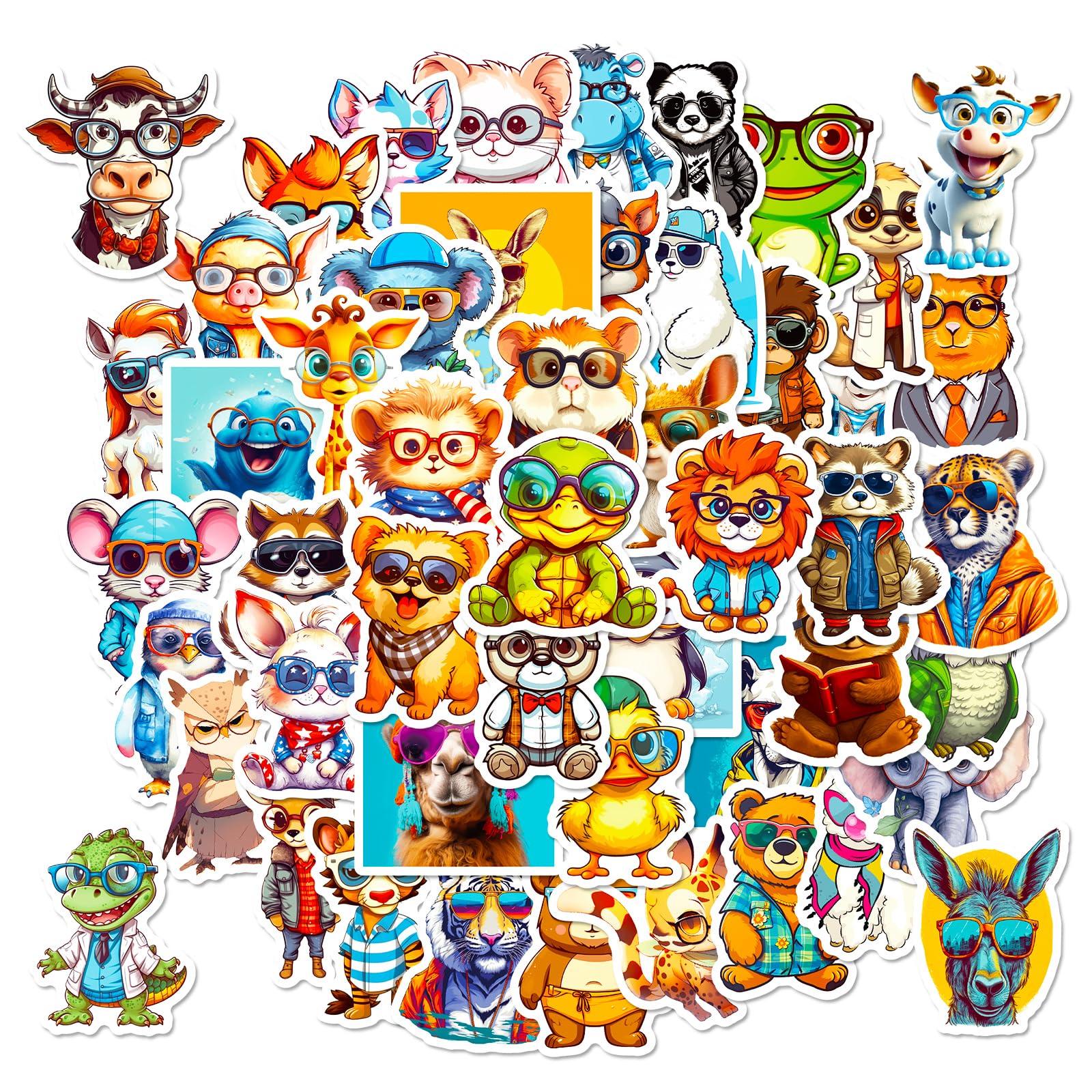100 Pcs Cute Animal Stickers for Kids - Waterproof Vinyl Decals for Water Bottles, Laptops, Phones, Skateboards - Fun Gifts for Boys & Girls - Perfect for School, DIY Crafts & Party Favors
