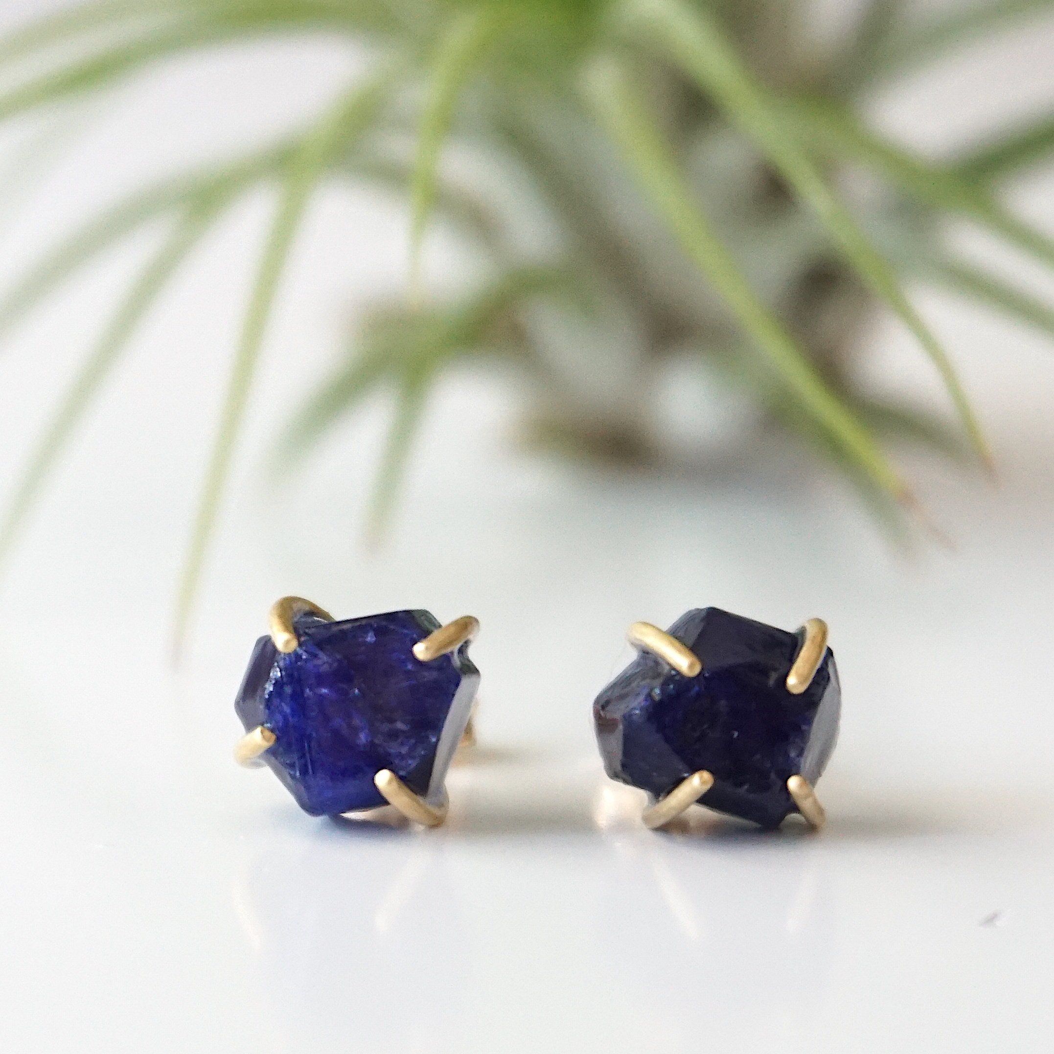14K Gold Filled Sapphire Huggie Stud Earrings for Women - Elegant Everyday Jewelry & Special Occasion Gifts